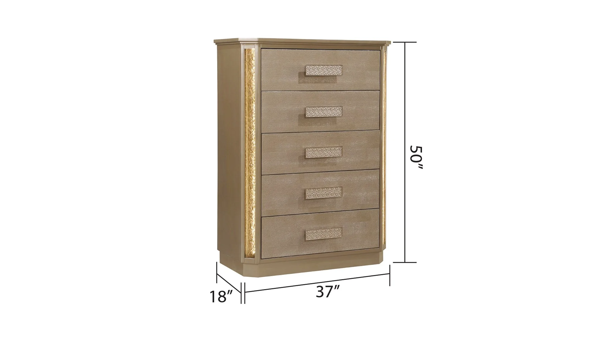 Medusa King 5 Pc Bedroom Set Gold - Image 22