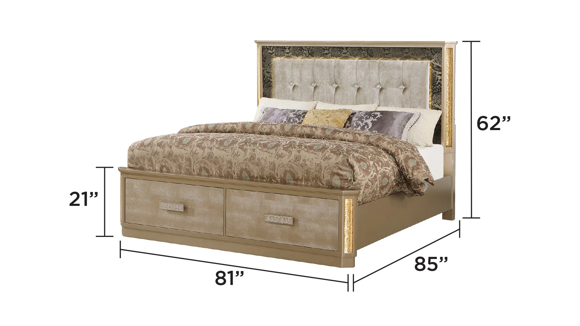 Medusa King Bed Gold - Image 5