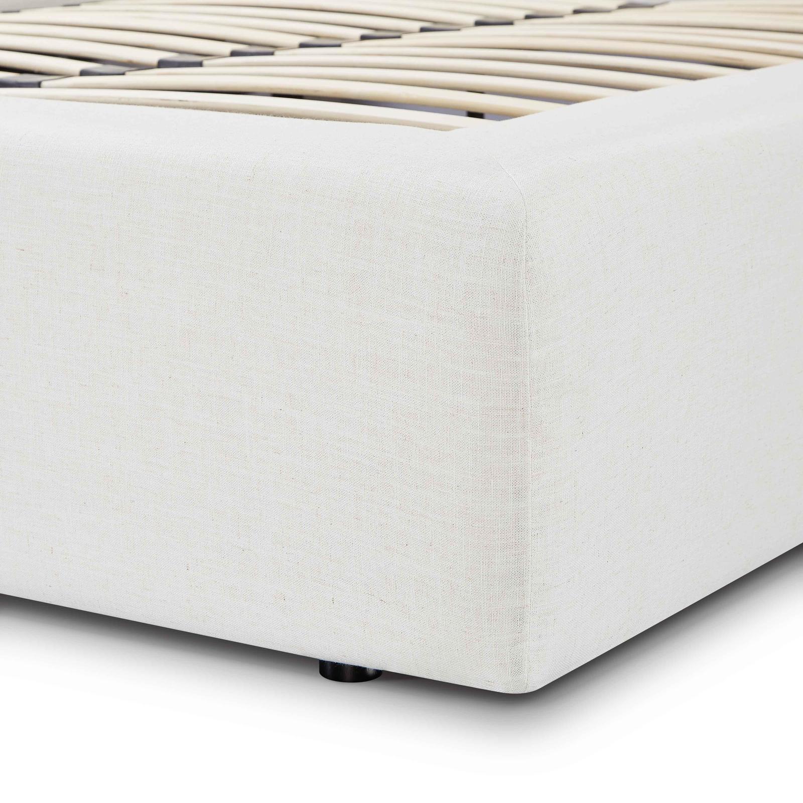 Meena Cream Upcycled Linen Storage King Bed - Image 11