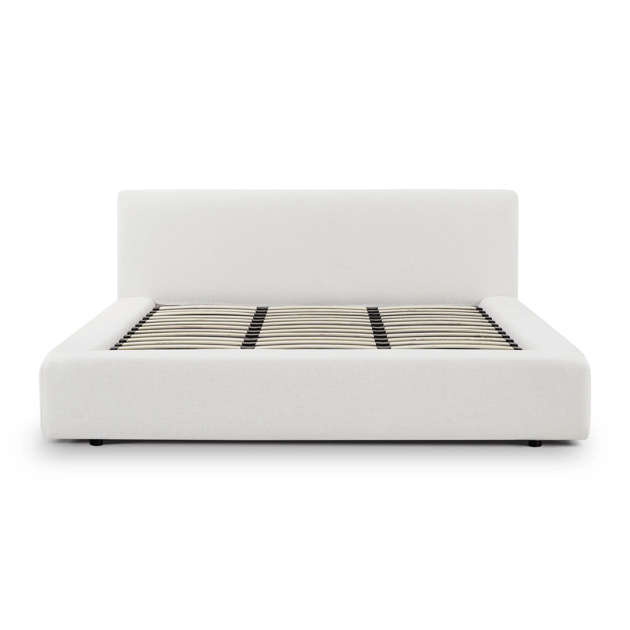 Meena Cream Upcycled Linen Storage King Bed - Image 7