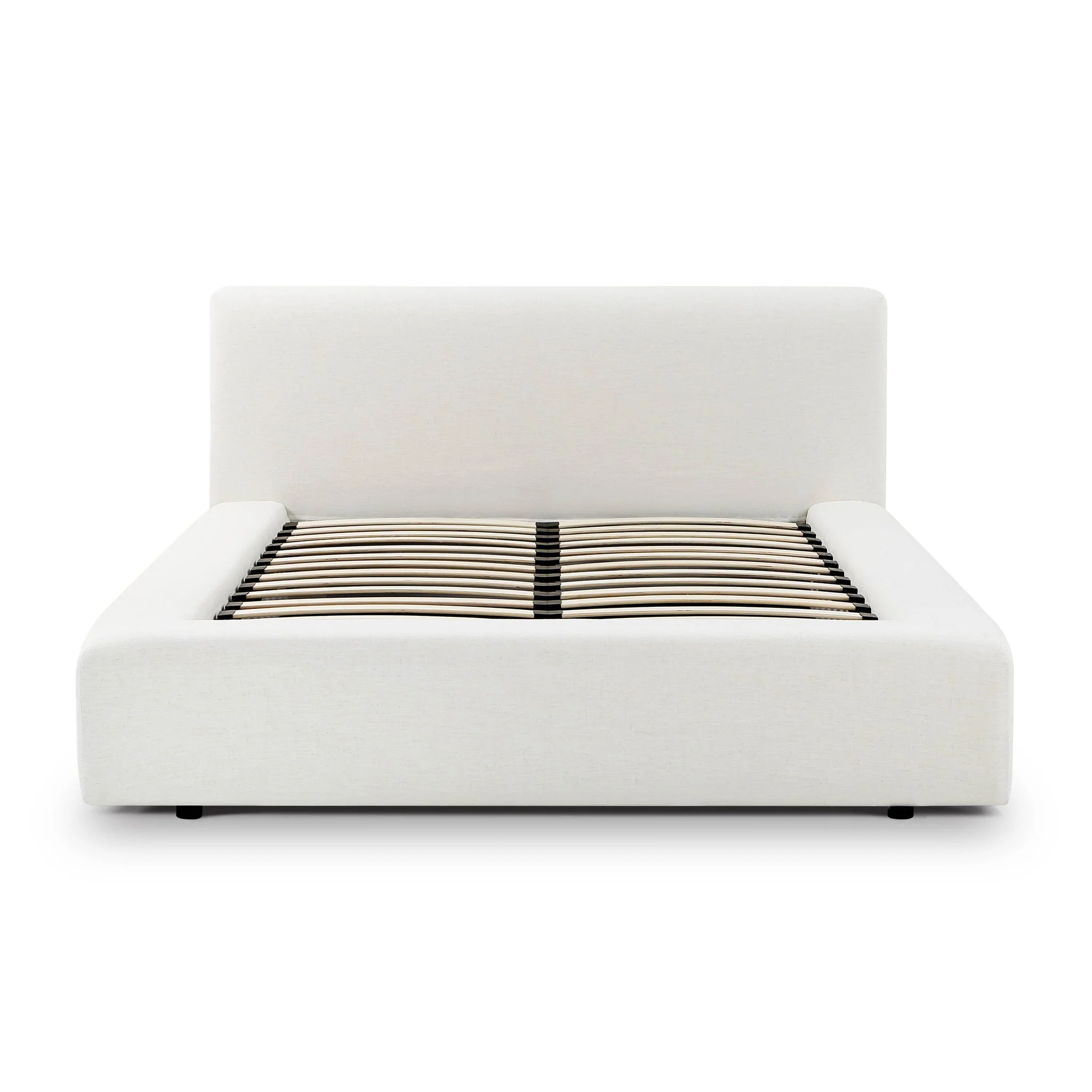 Meena Cream Upcycled Linen Storage Queen Bed - Image 7
