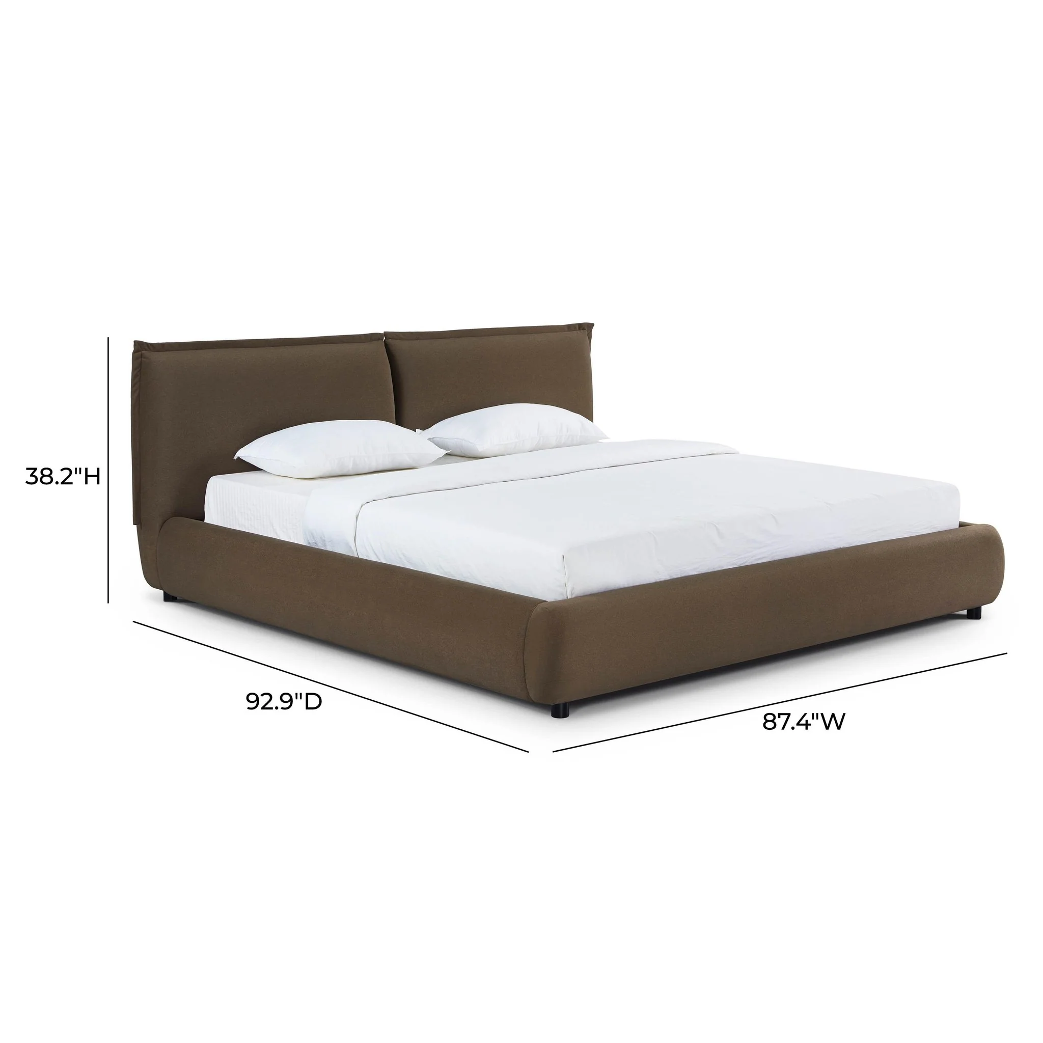 Mel Brown Faux Mohair King Bed - Image 8