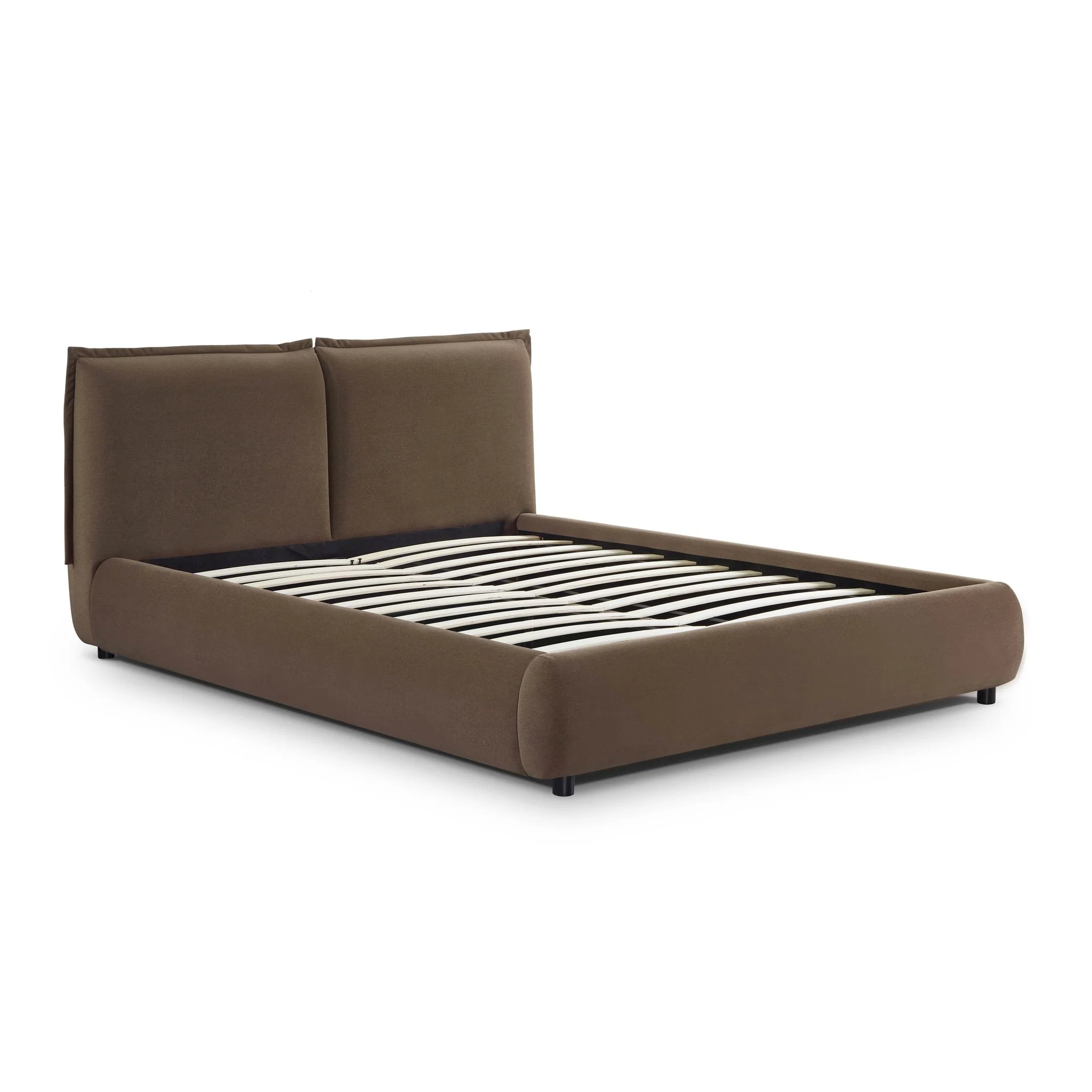Mel Brown Faux Mohair Queen Bed - Image 4