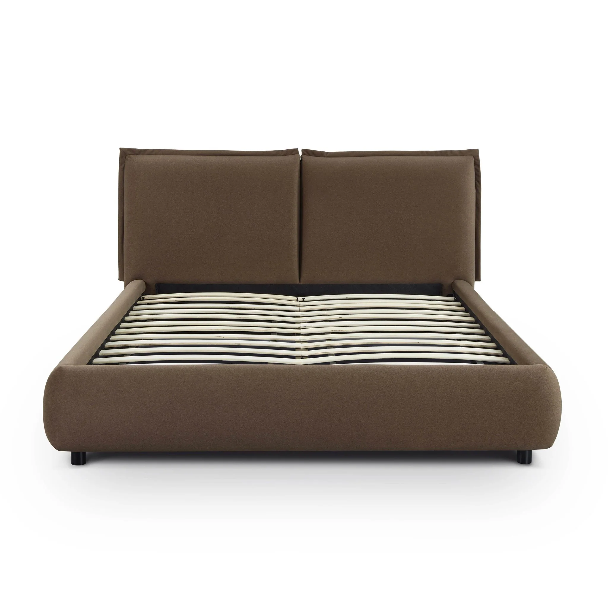 Mel Brown Faux Mohair Queen Bed - Image 5