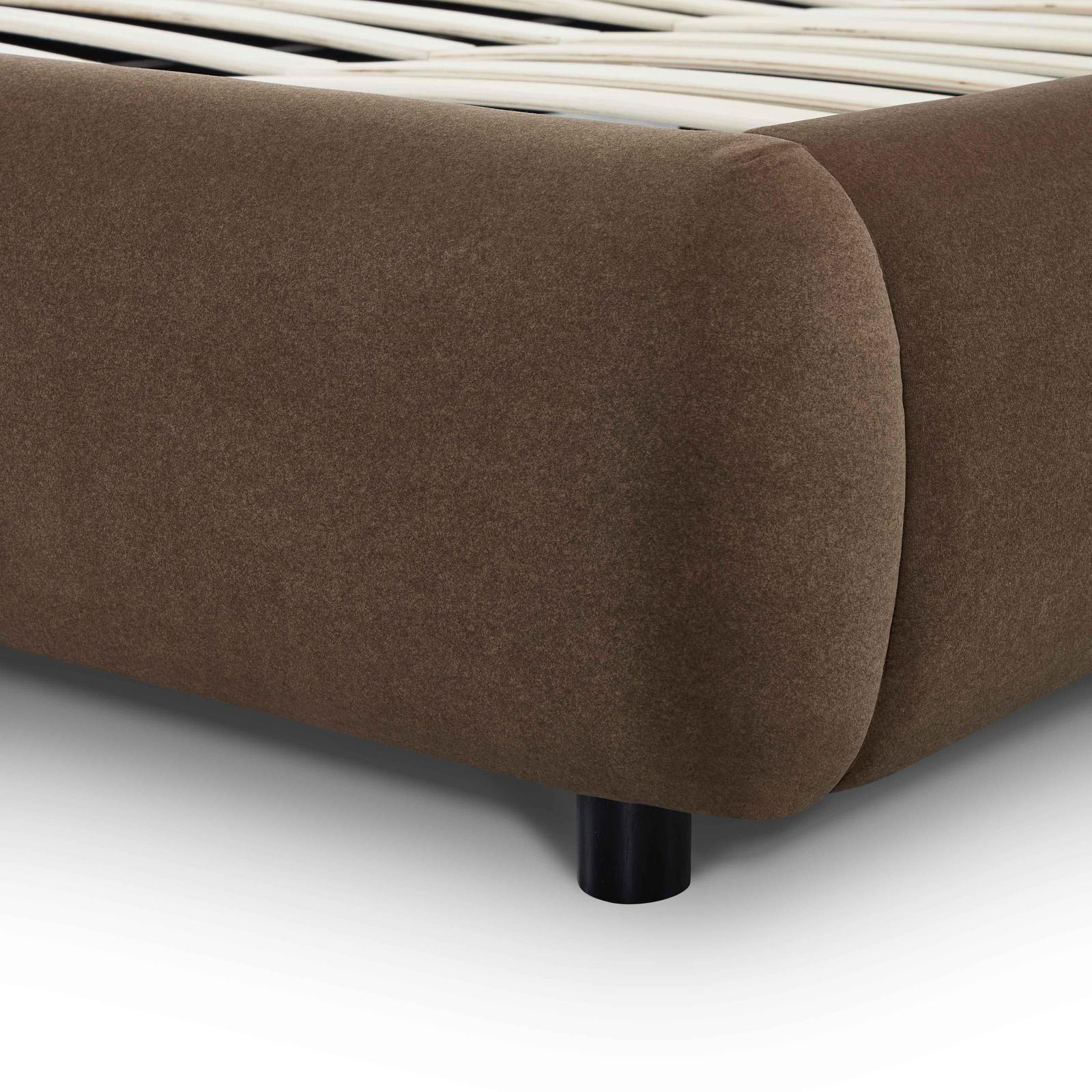 Mel Brown Faux Mohair Queen Bed - Image 8