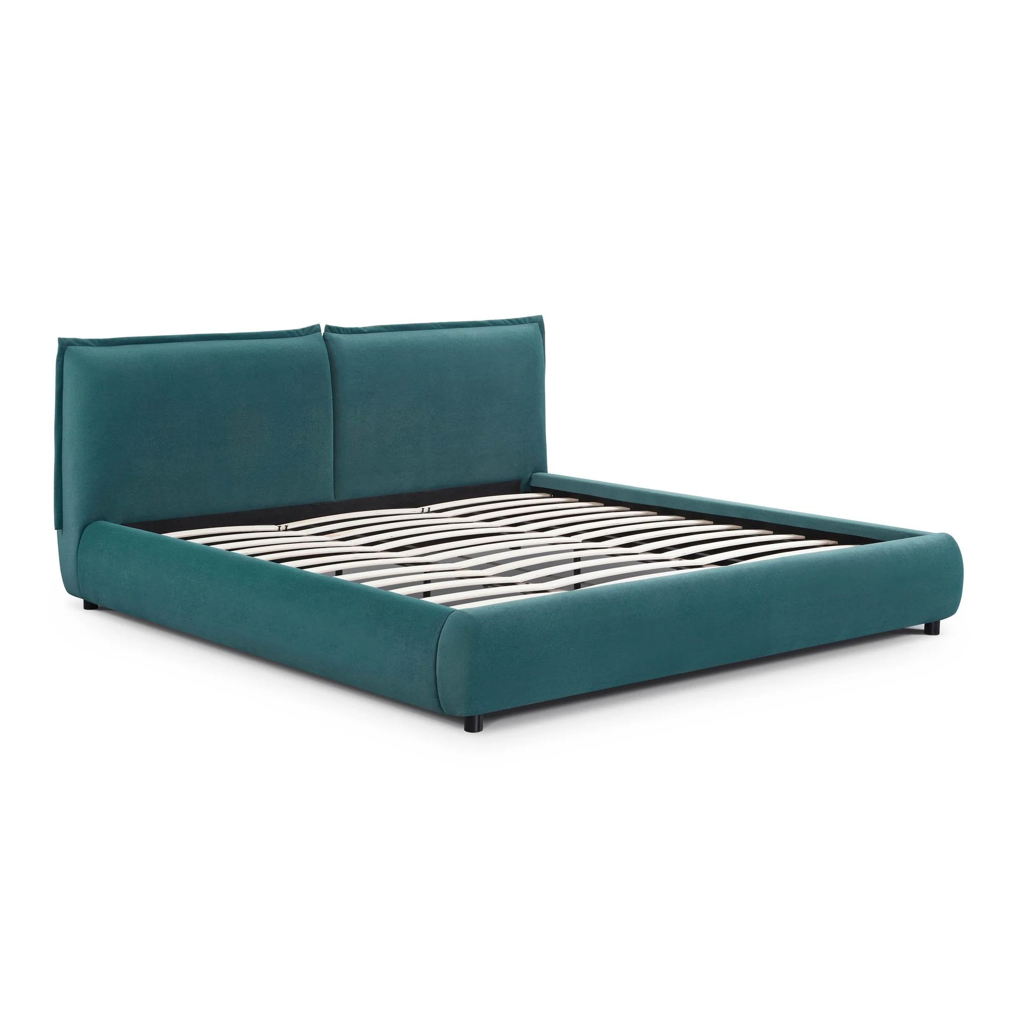 Mel Teal Faux Mohair King Bed - Image 4