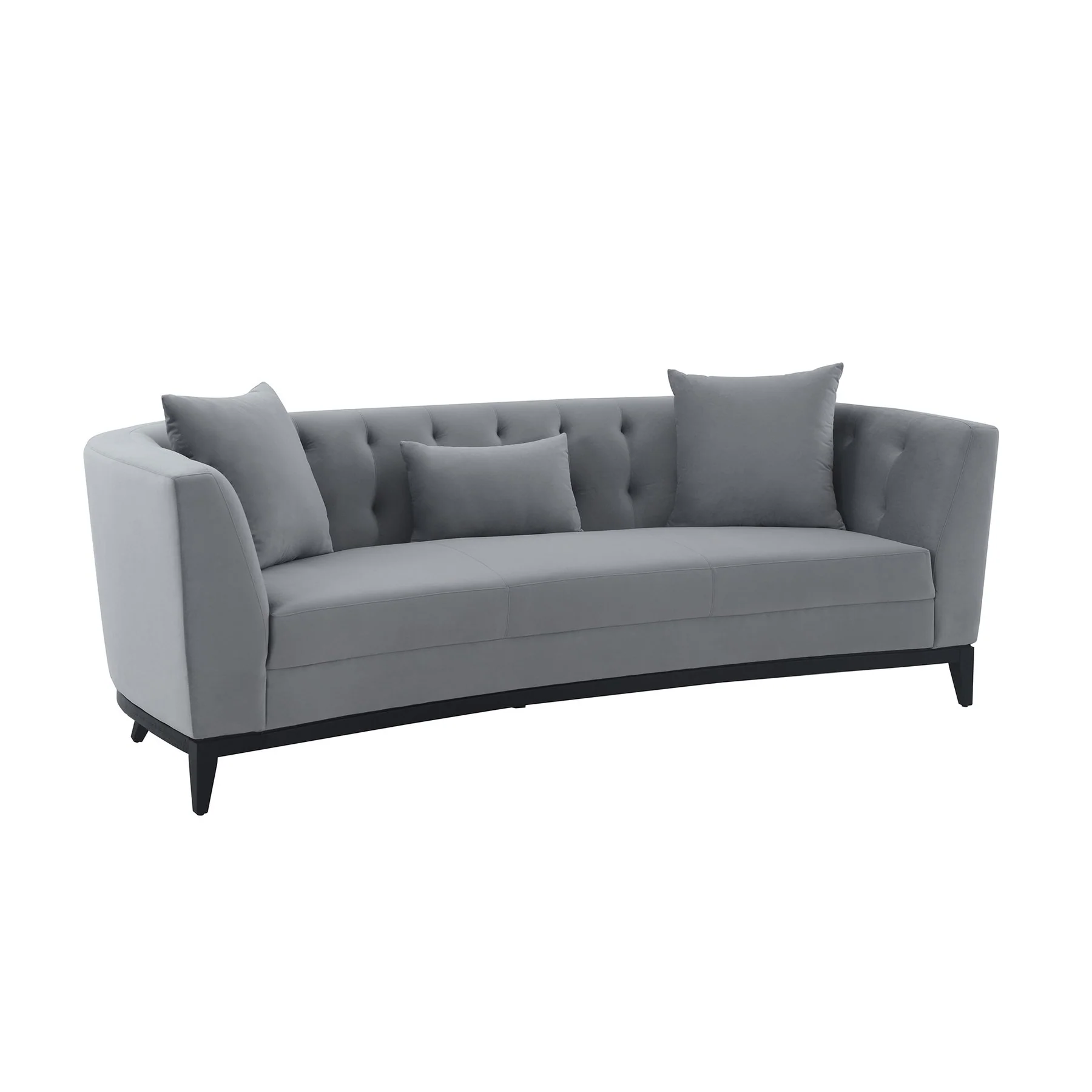 Melange 3 Piece Gray Velvet Living Room Seating Set - Image 4