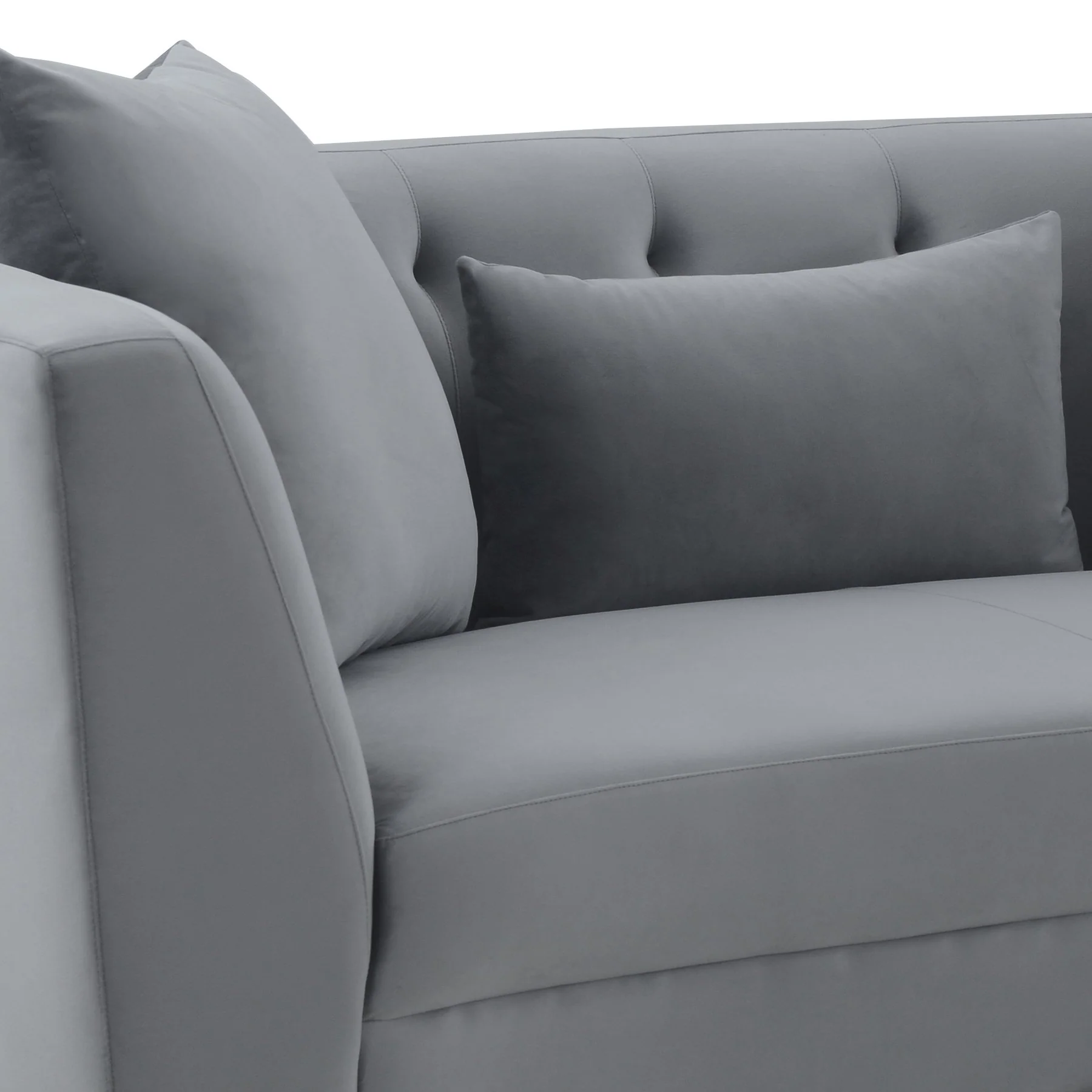Melange 3 Piece Gray Velvet Living Room Seating Set - Image 5