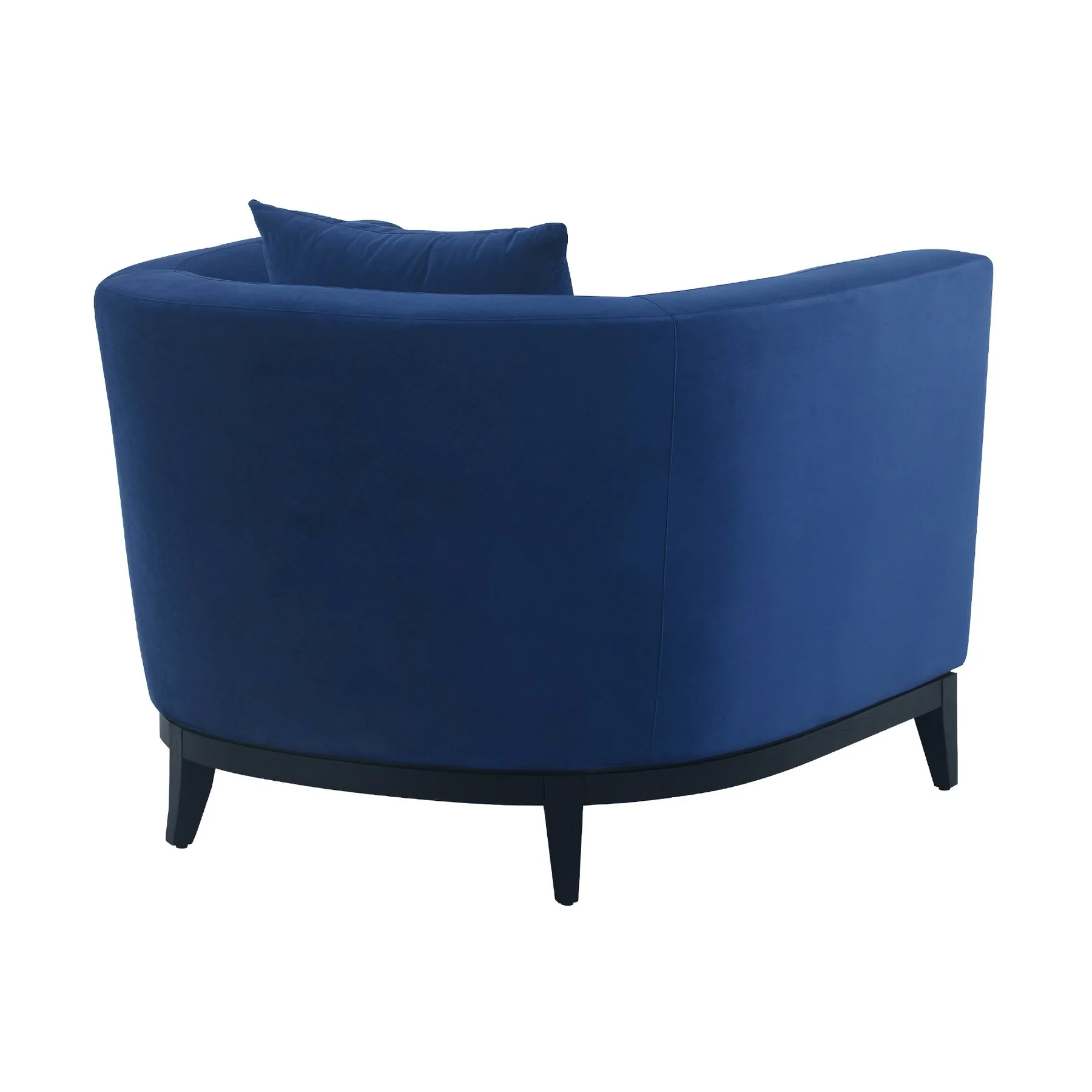 Melange Blue Velvet Upholstered Accent Chair with Black Wood Base - Image 3
