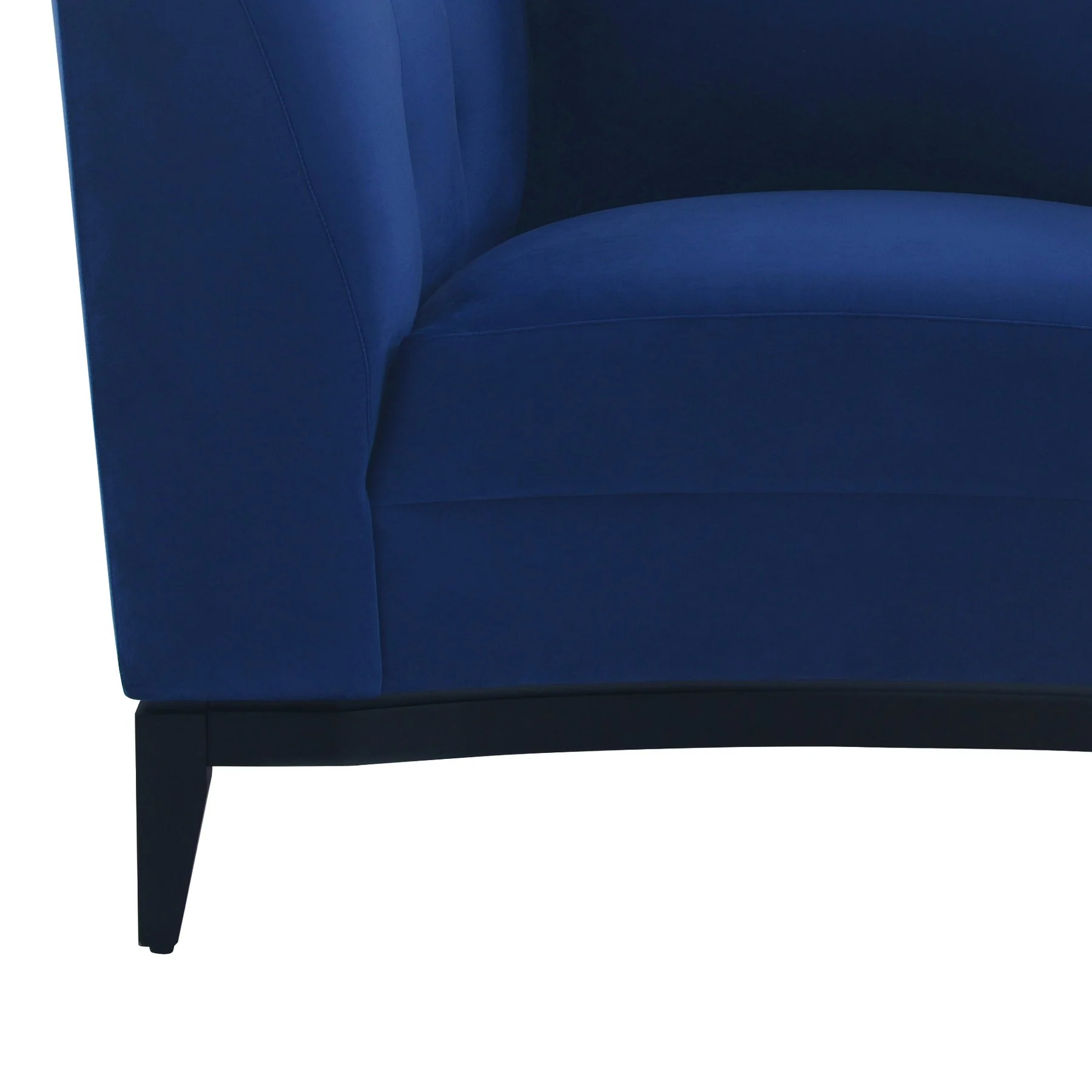 Melange Blue Velvet Upholstered Accent Chair with Black Wood Base - Image 5