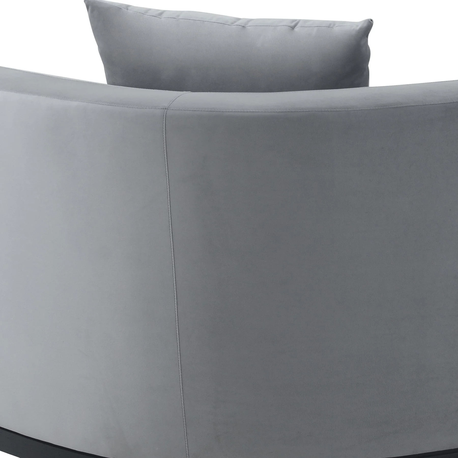 Melange Gray Velvet Loveseat with Black Wood Base - Image 6
