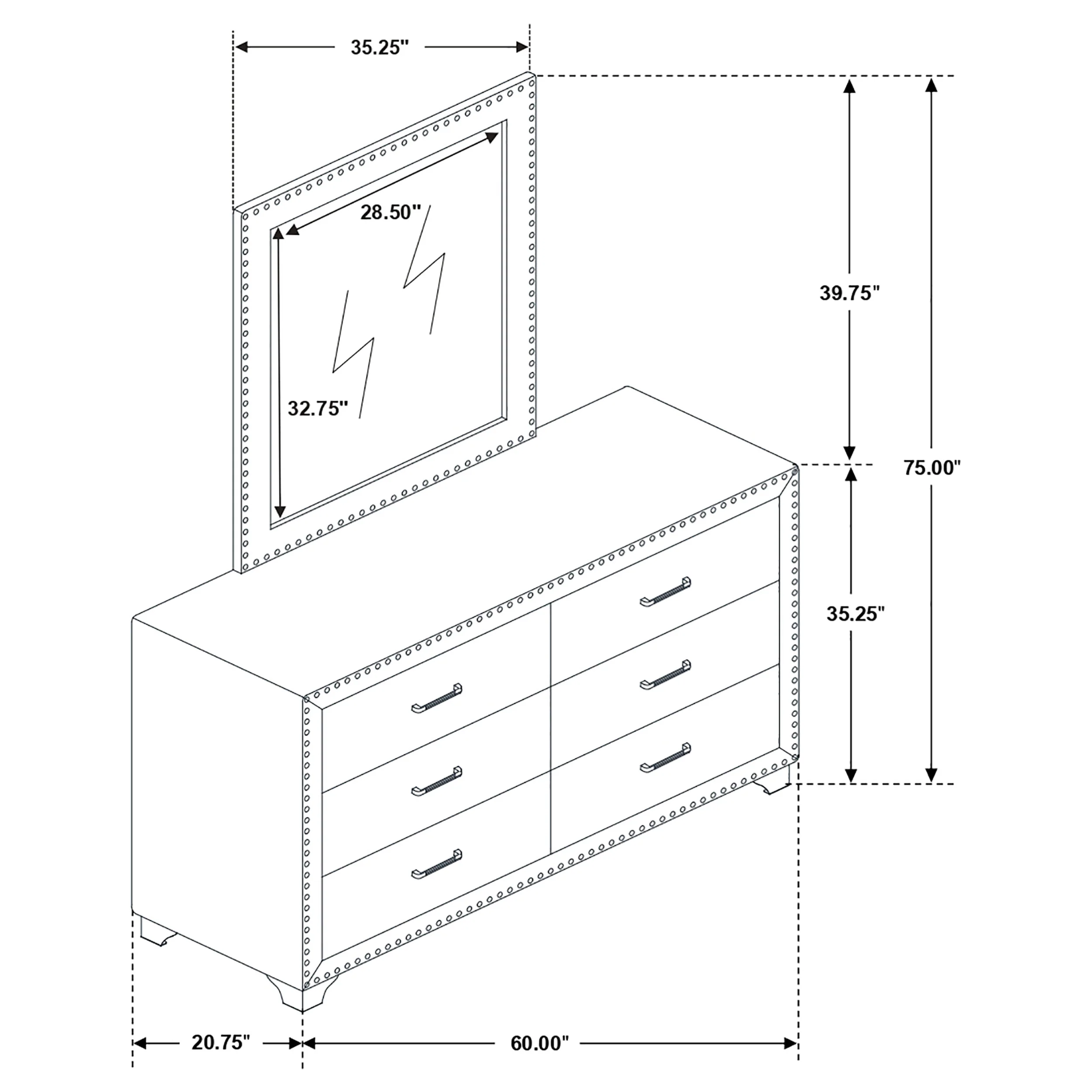 Melody Dresser with Mirror - Image 5