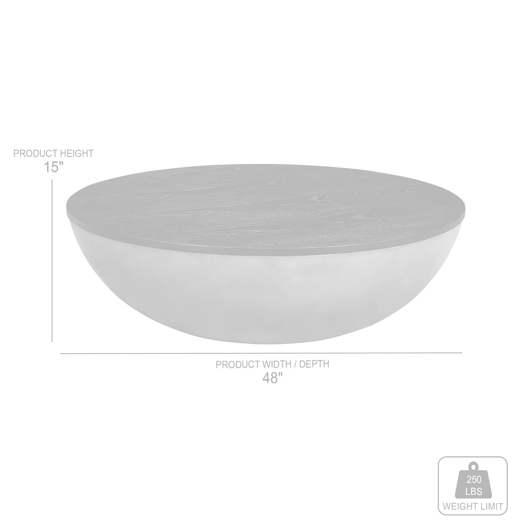 Melody Round Coffee Table in Concrete and Brown Brushed Oak - Image 7