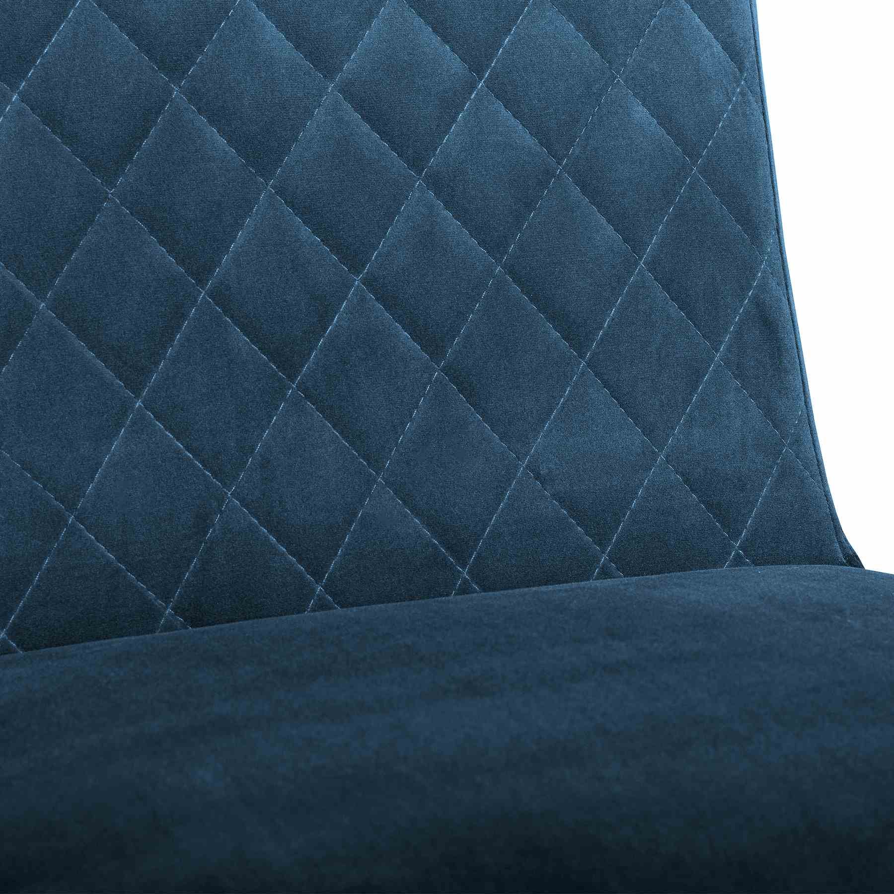 Memphis Blue Velvet and Antique Brass Accent Dining Chair- Set of 2 - Image 7