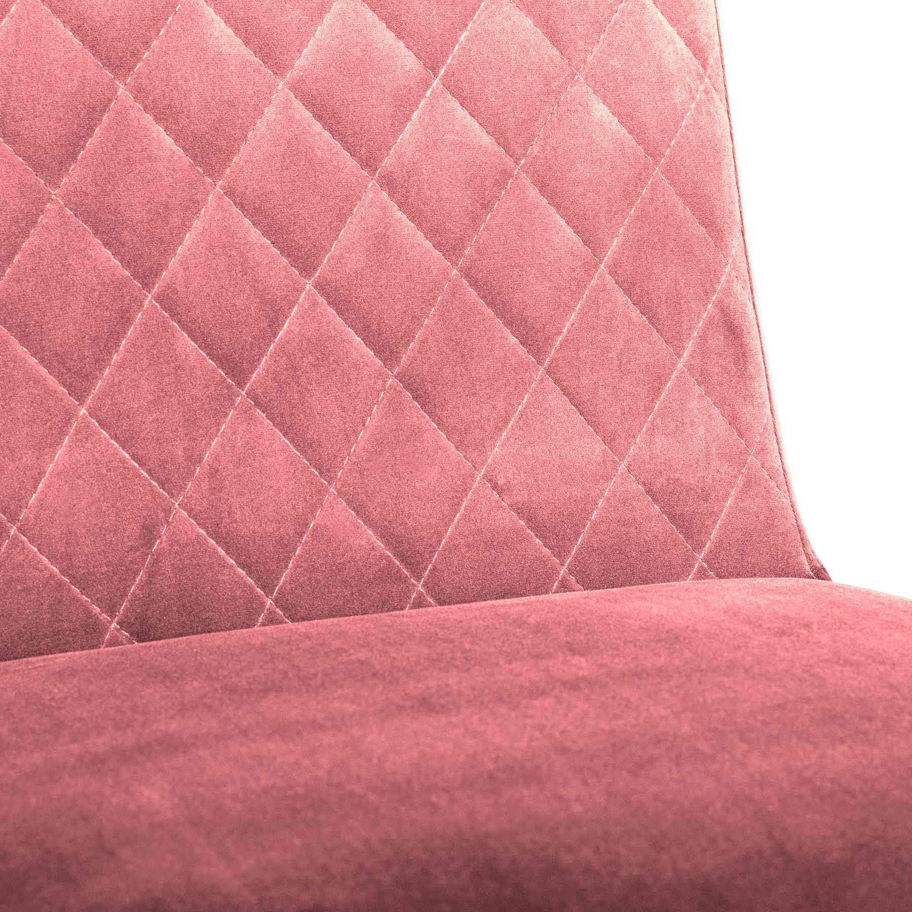Memphis Pink Velvet and Antique Brass Accent Dining Chair- Set of 2 - Image 5