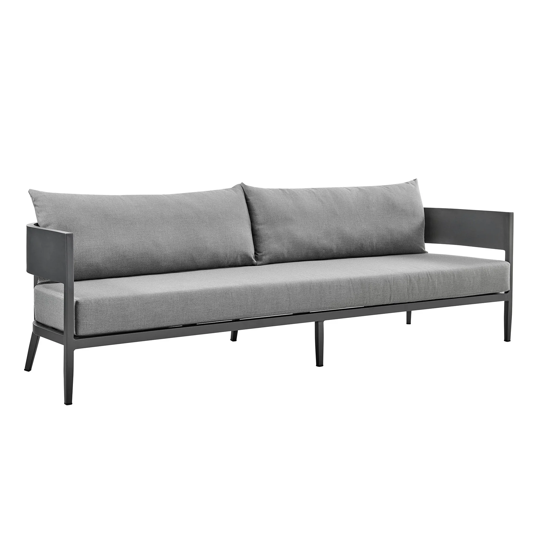 Menorca 4 Piece Outdoor Dark Gray Aluminum & Fabric Outdoor Conversation Set - Image 2