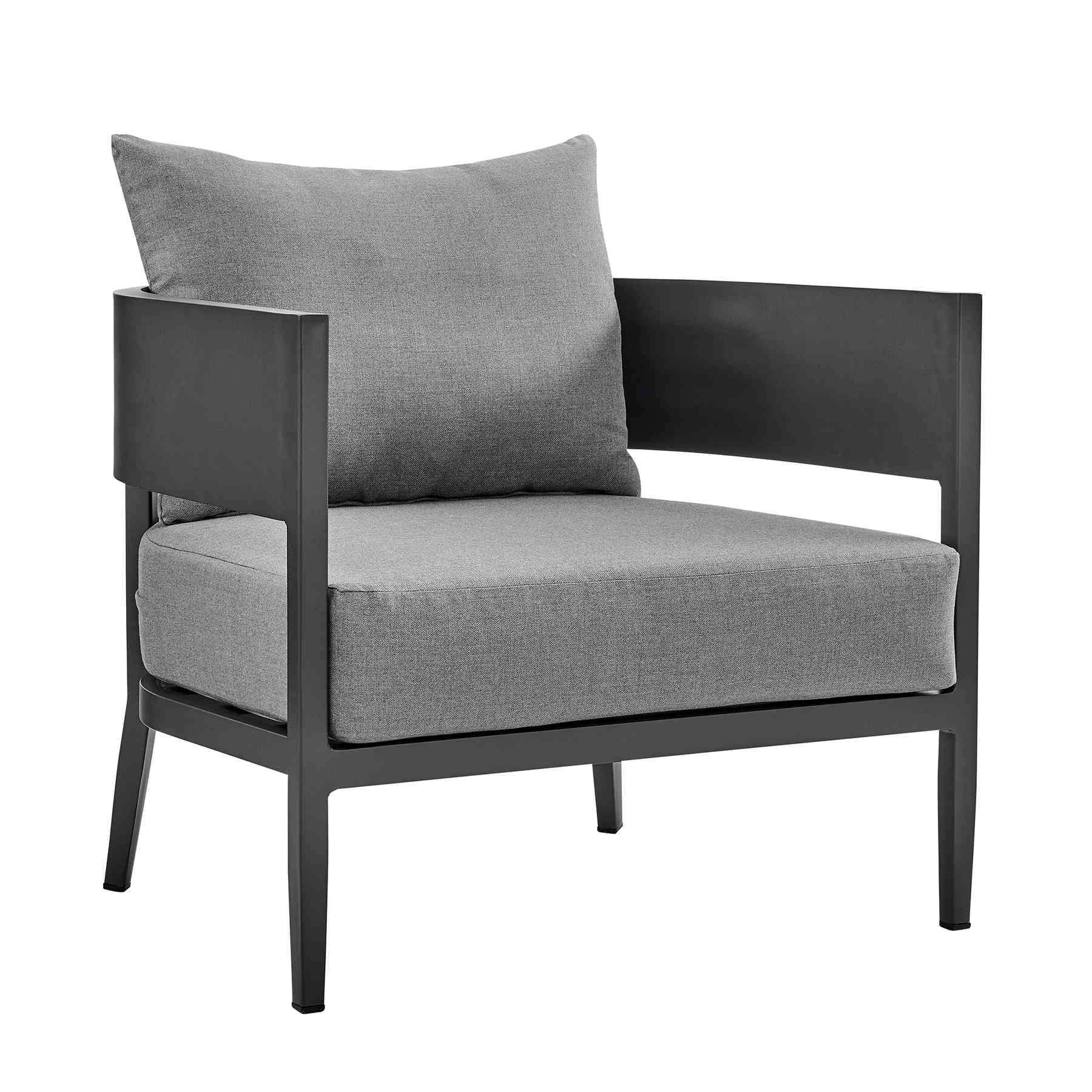 Menorca 4 Piece Outdoor Dark Gray Aluminum & Fabric Outdoor Conversation Set - Image 4