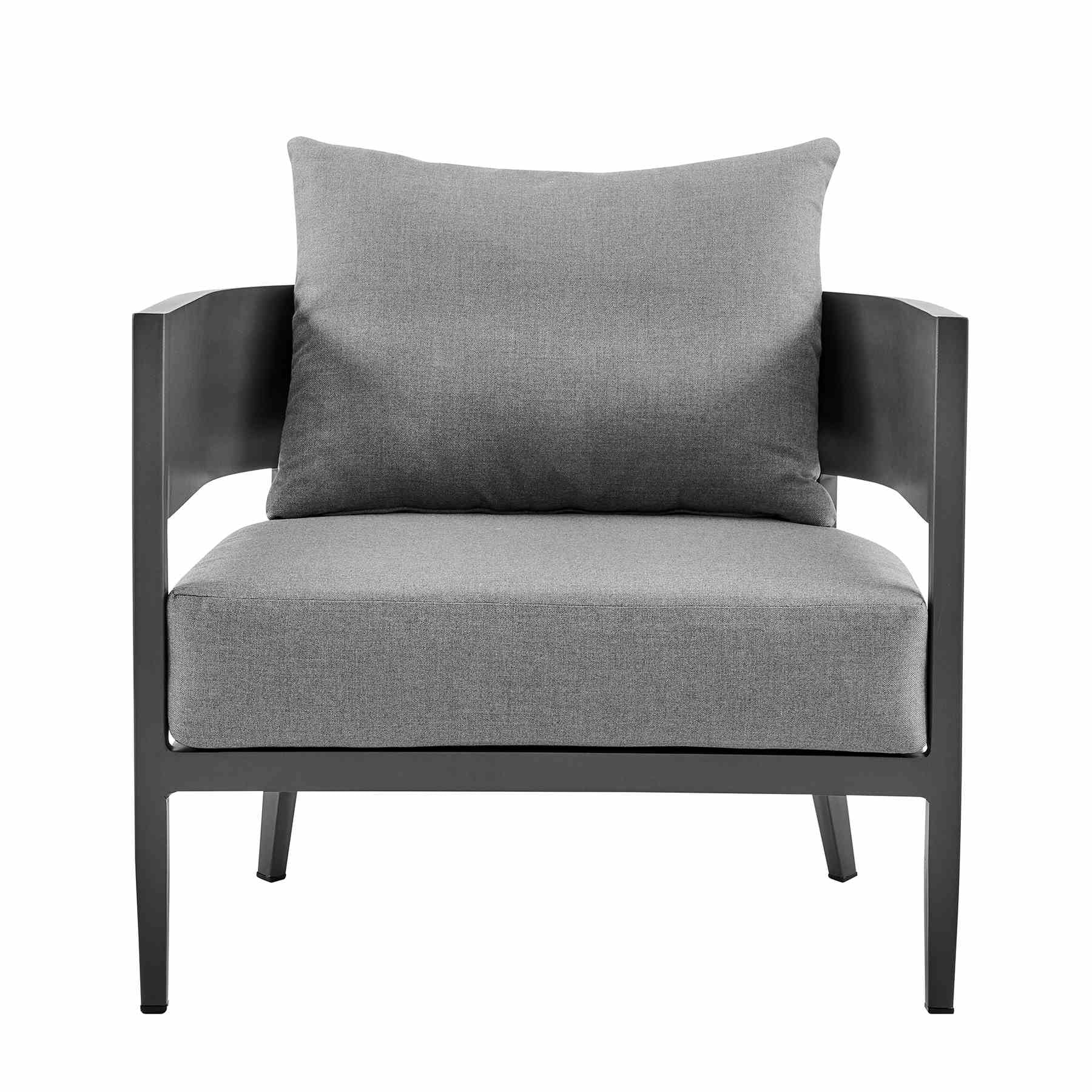 Menorca Aluminum Outdoor Chair in Dark Gray - Image 3