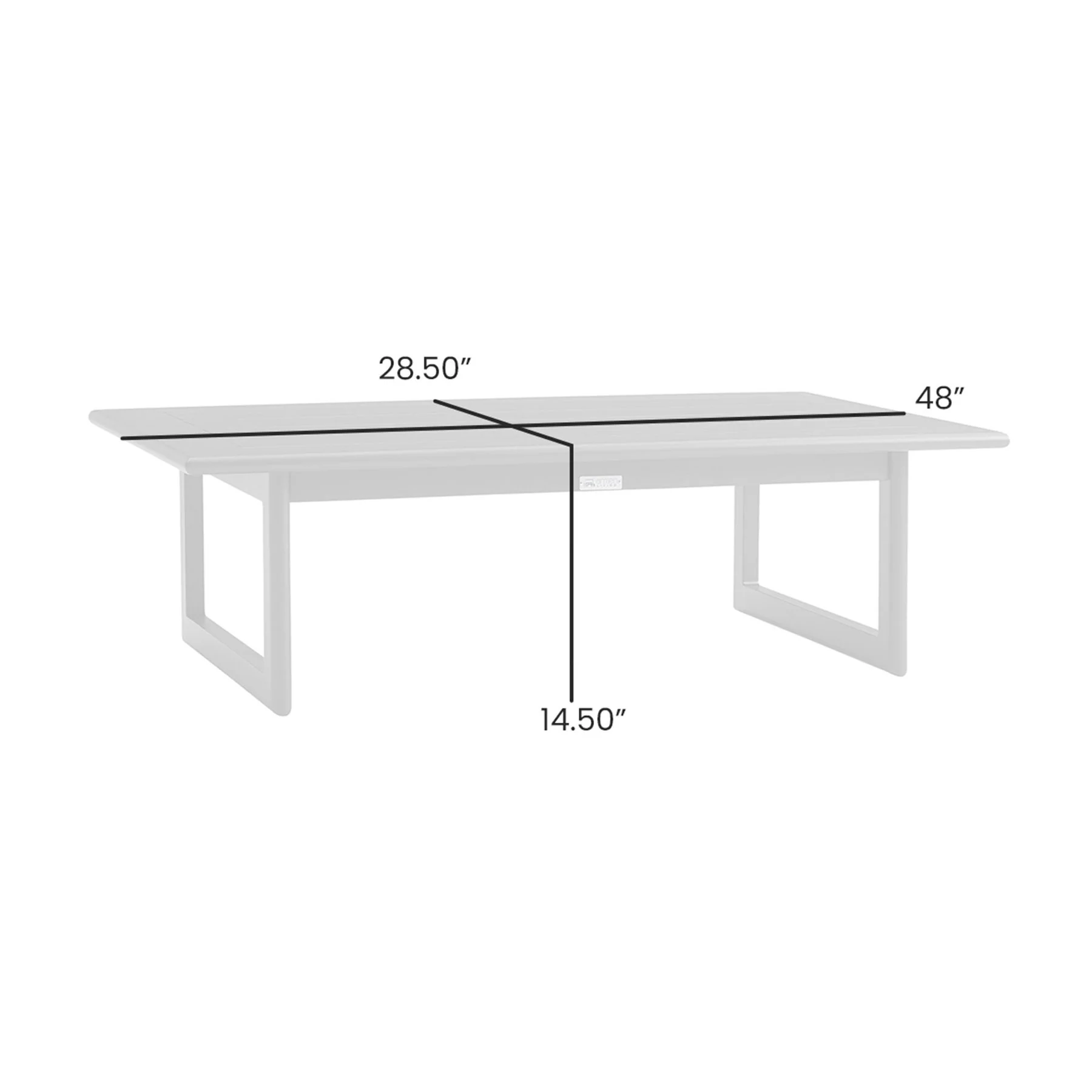 Menorca Aluminum Outdoor Coffee Table in Dark Gray - Image 4