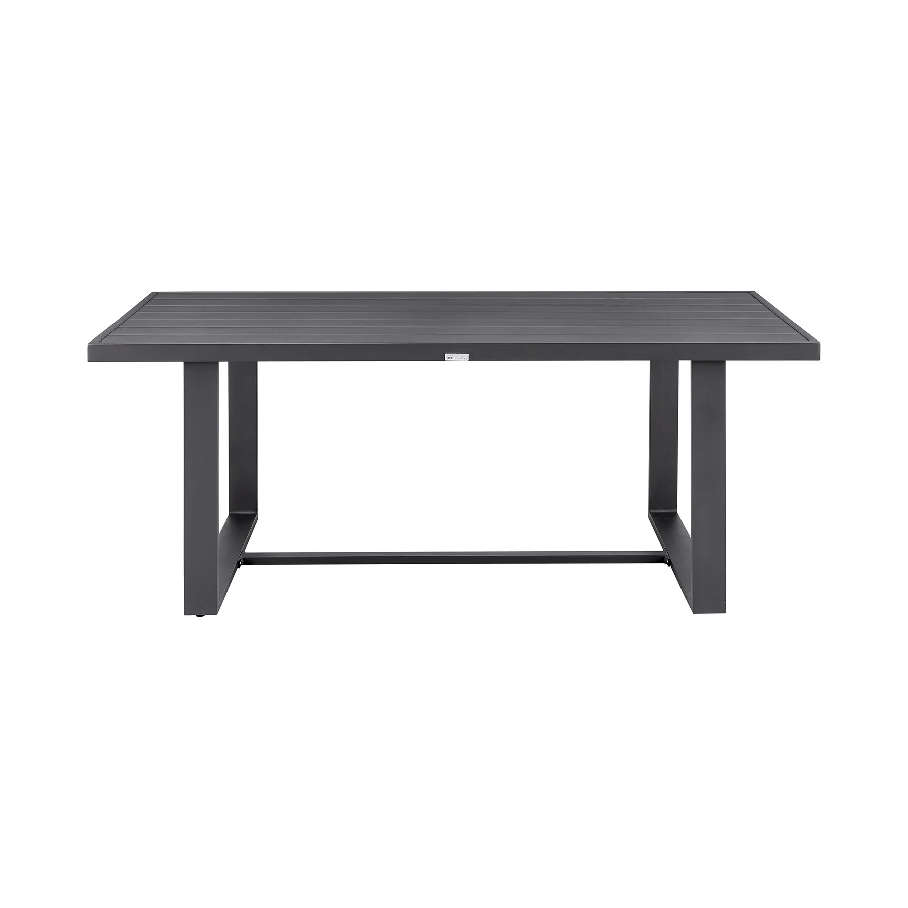 Menorca Outdoor Patio 5-Piece Dining Table Set in Aluminum with Gray Cushions - Image 4