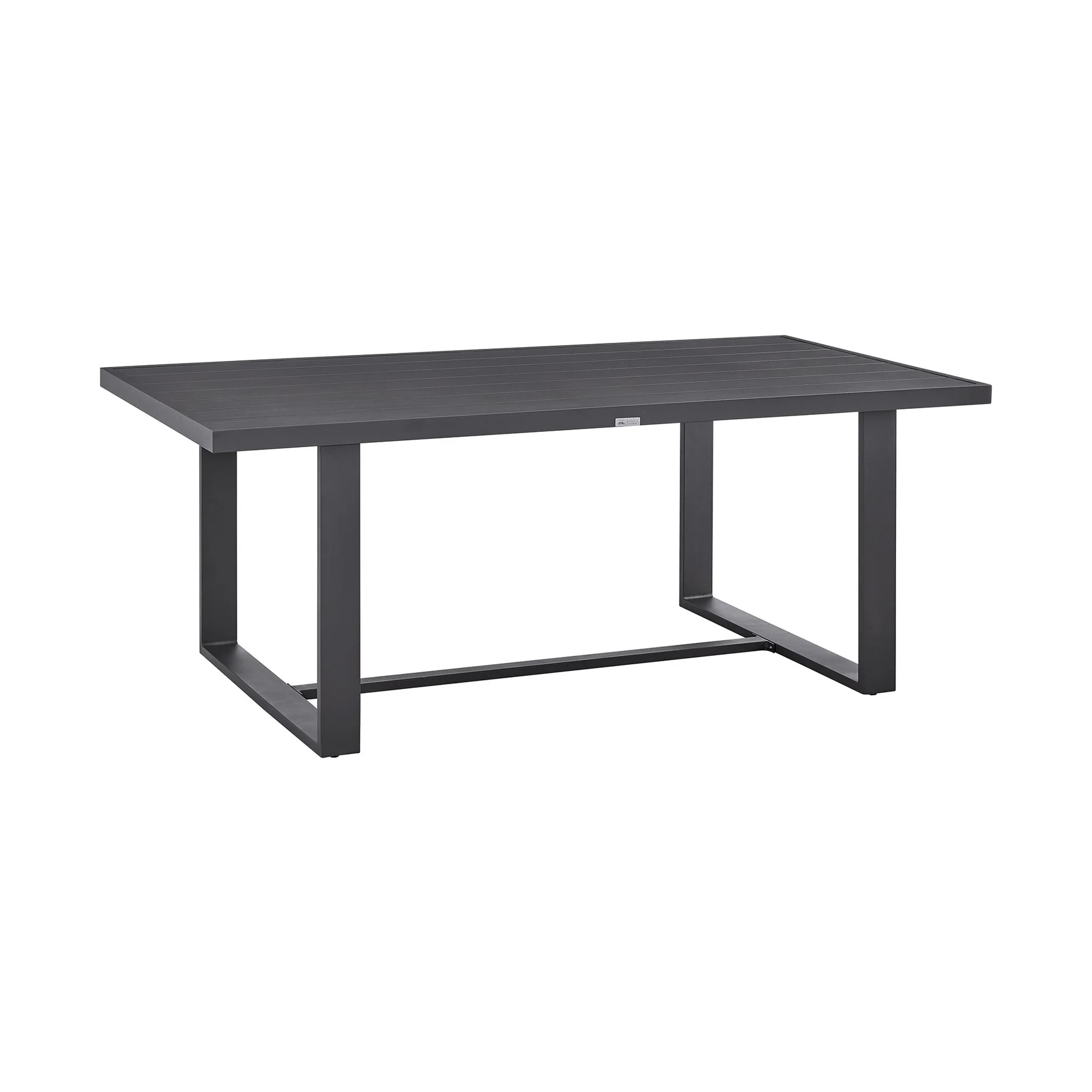 Menorca Outdoor Patio 7-Piece Dining Table Set in Aluminum with Gray Cushions - Image 5