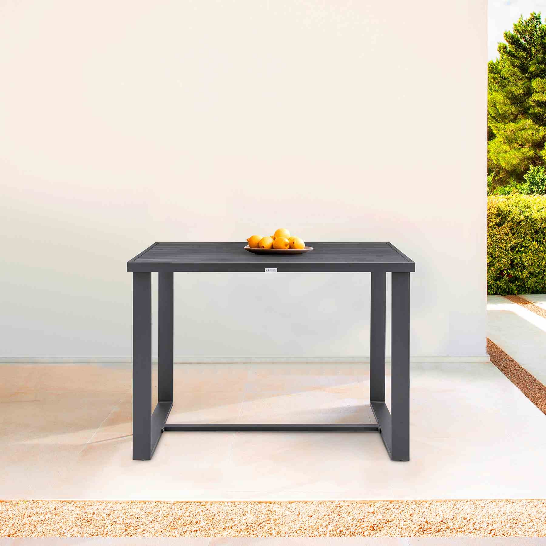 Menorca Outdoor Patio Bar Height Dining Table in Aluminum - Image 6