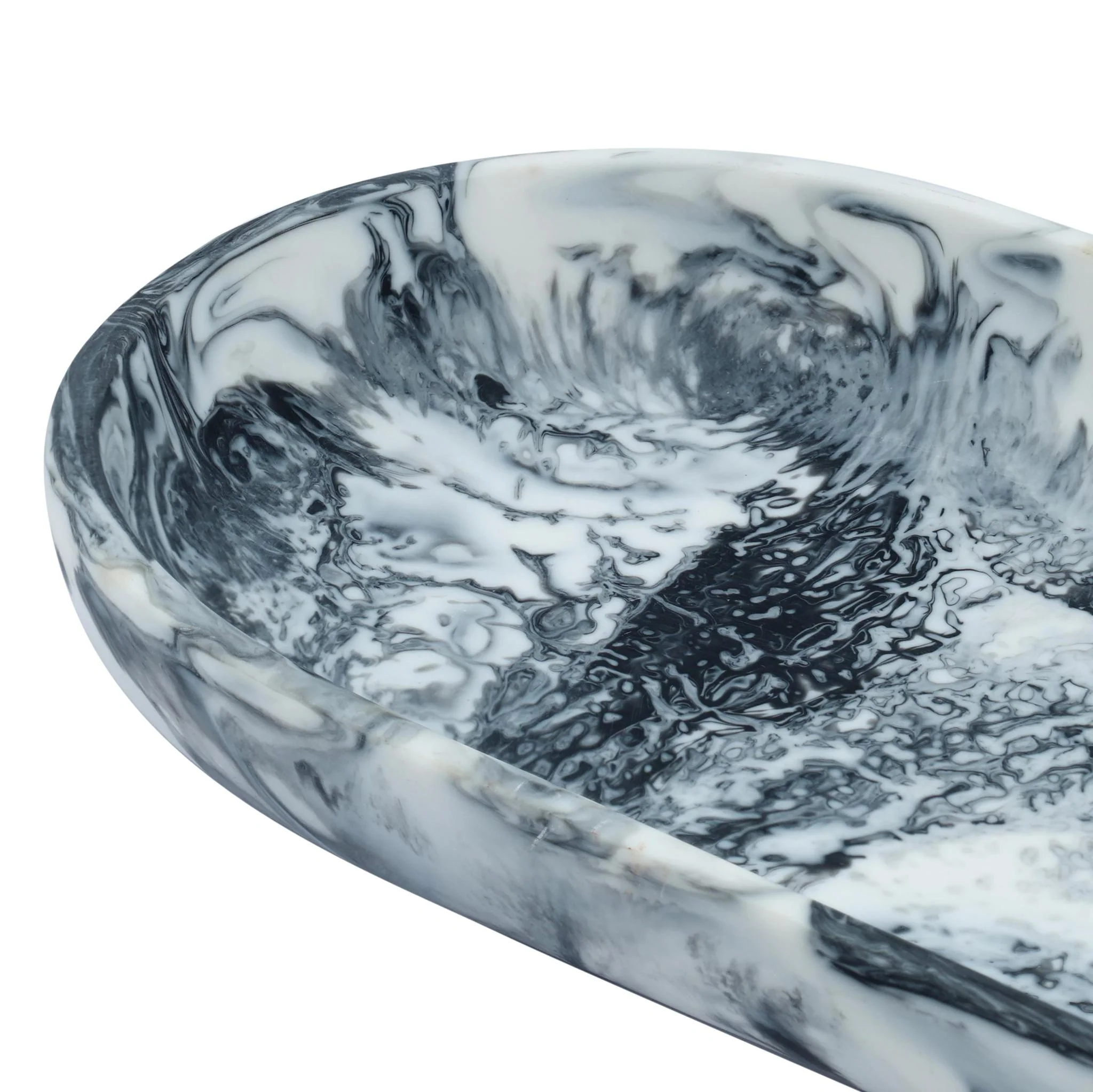 Mera Black & White Long Resin Serving Platter - Image 3