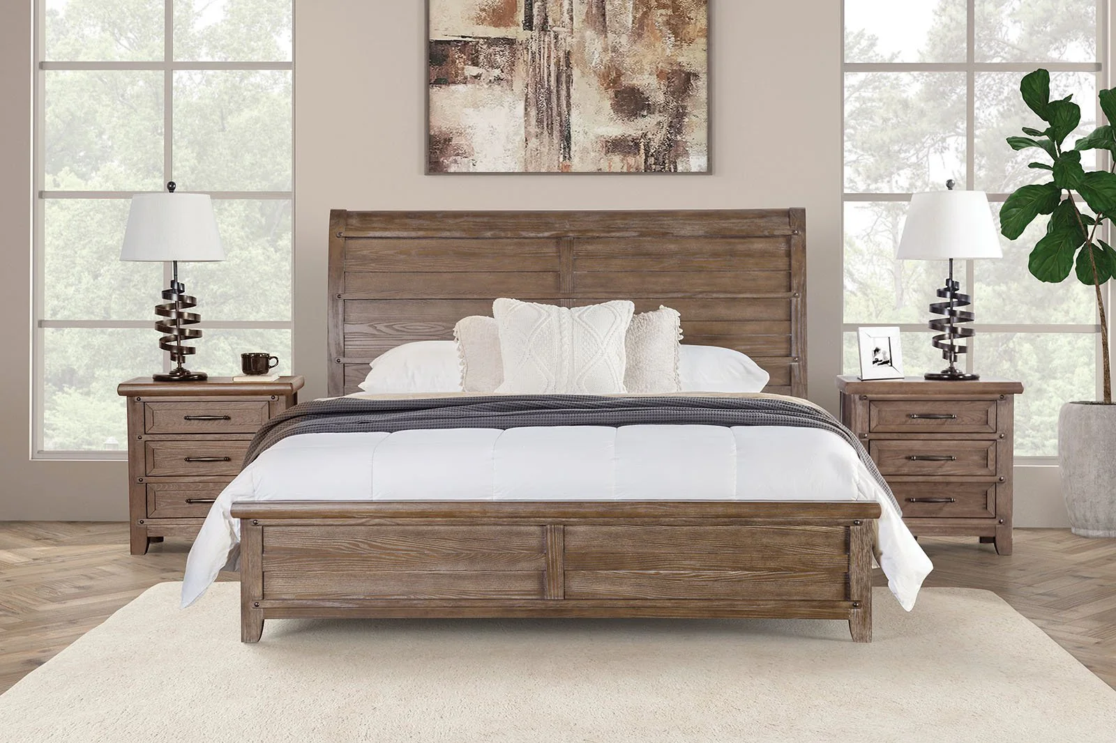 Merthyr Nightstand, Brown - Image 4