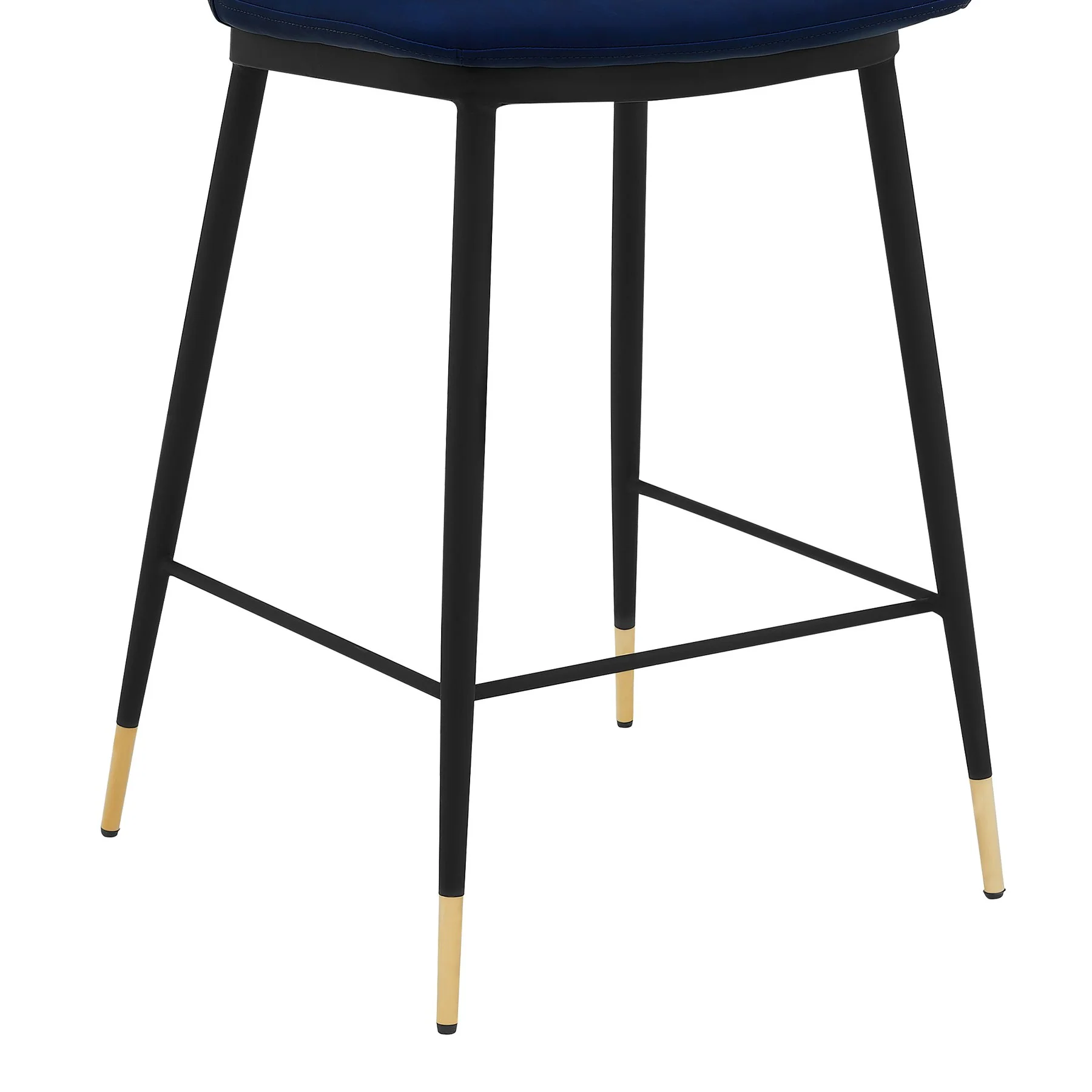 Messina 26" Blue Faux Leather and Metal Counter Height Bar Stool - Image 6