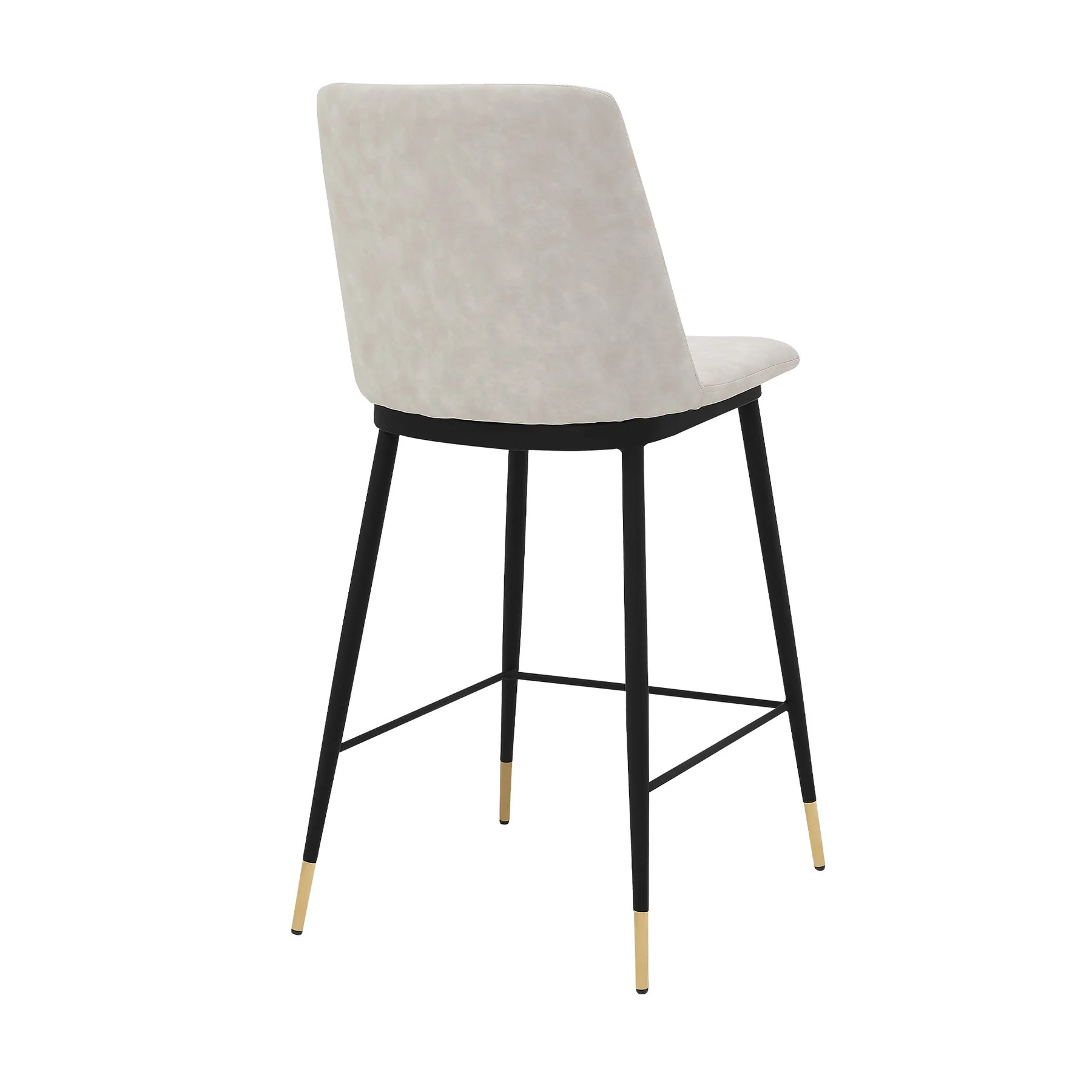 Messina 26" Cream Faux Leather and Metal Counter Height Bar Stool - Image 3
