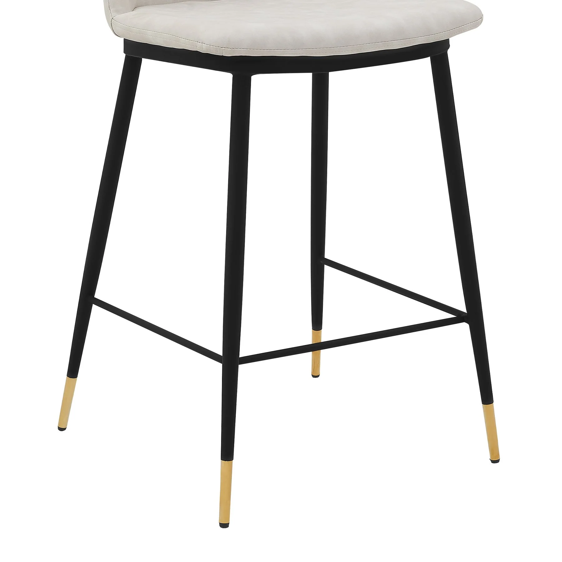 Messina 26" Cream Faux Leather and Metal Counter Height Bar Stool - Image 6