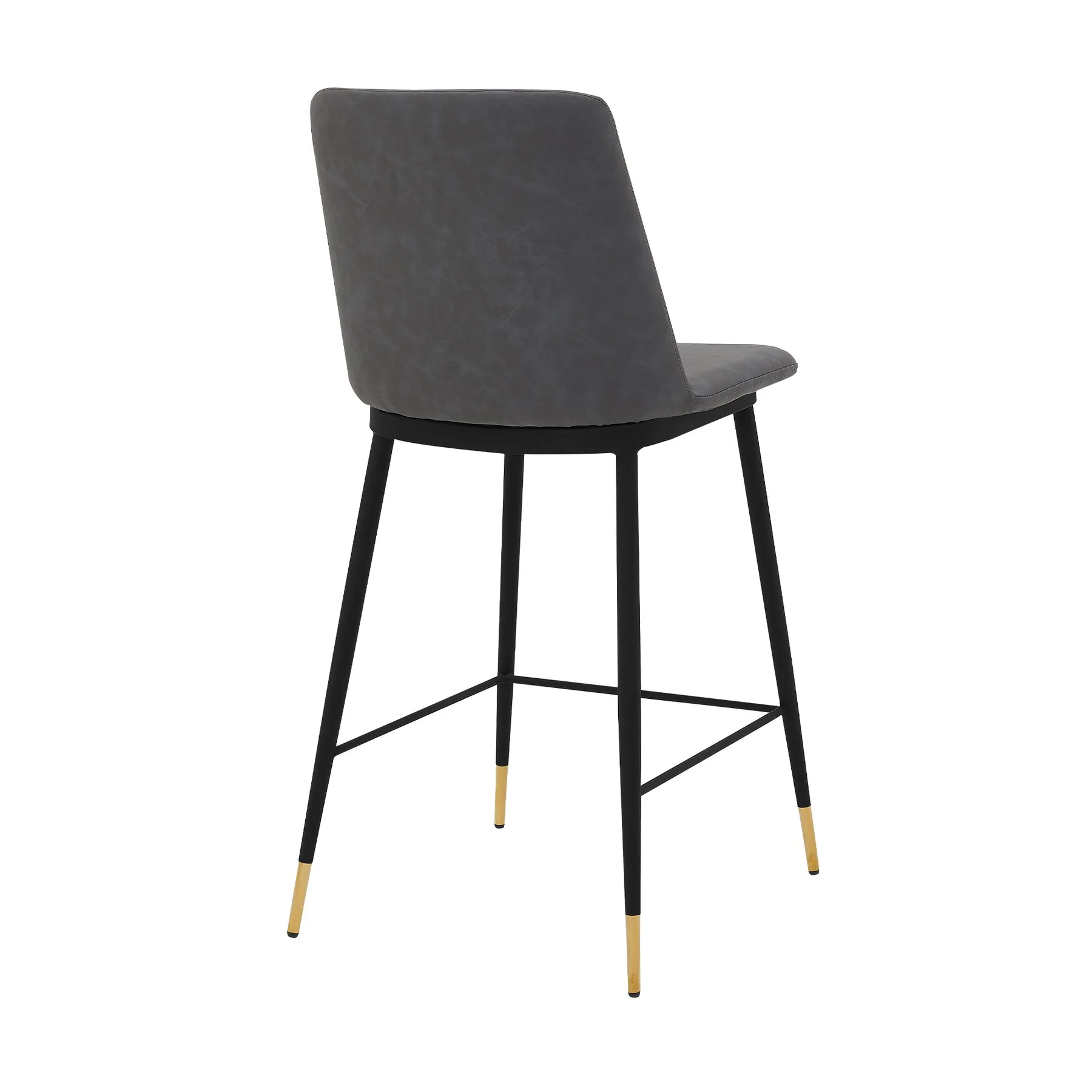 Messina 26" Gray Faux Leather and Metal Counter Height Bar Stool - Image 3