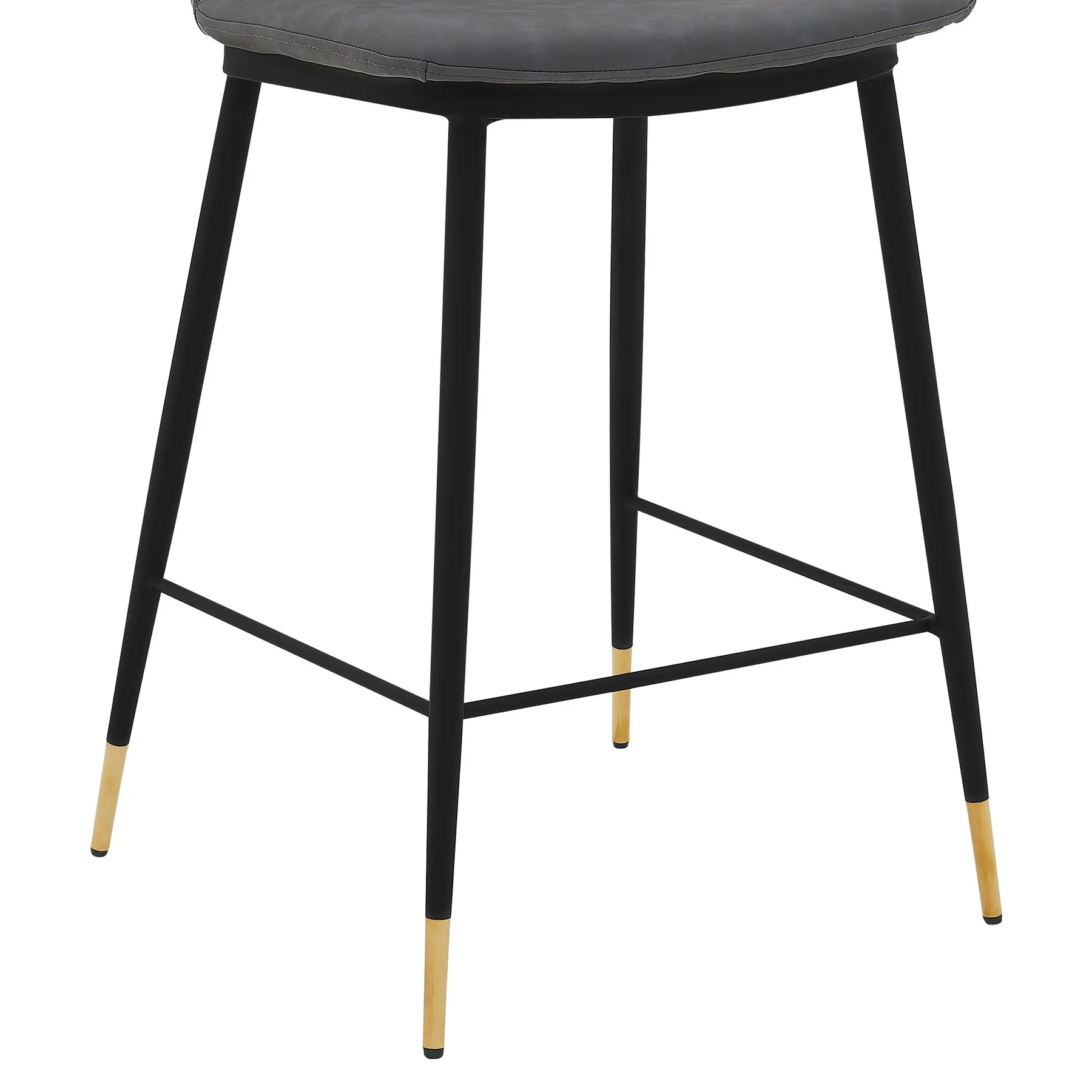 Messina 26" Gray Faux Leather and Metal Counter Height Bar Stool - Image 6