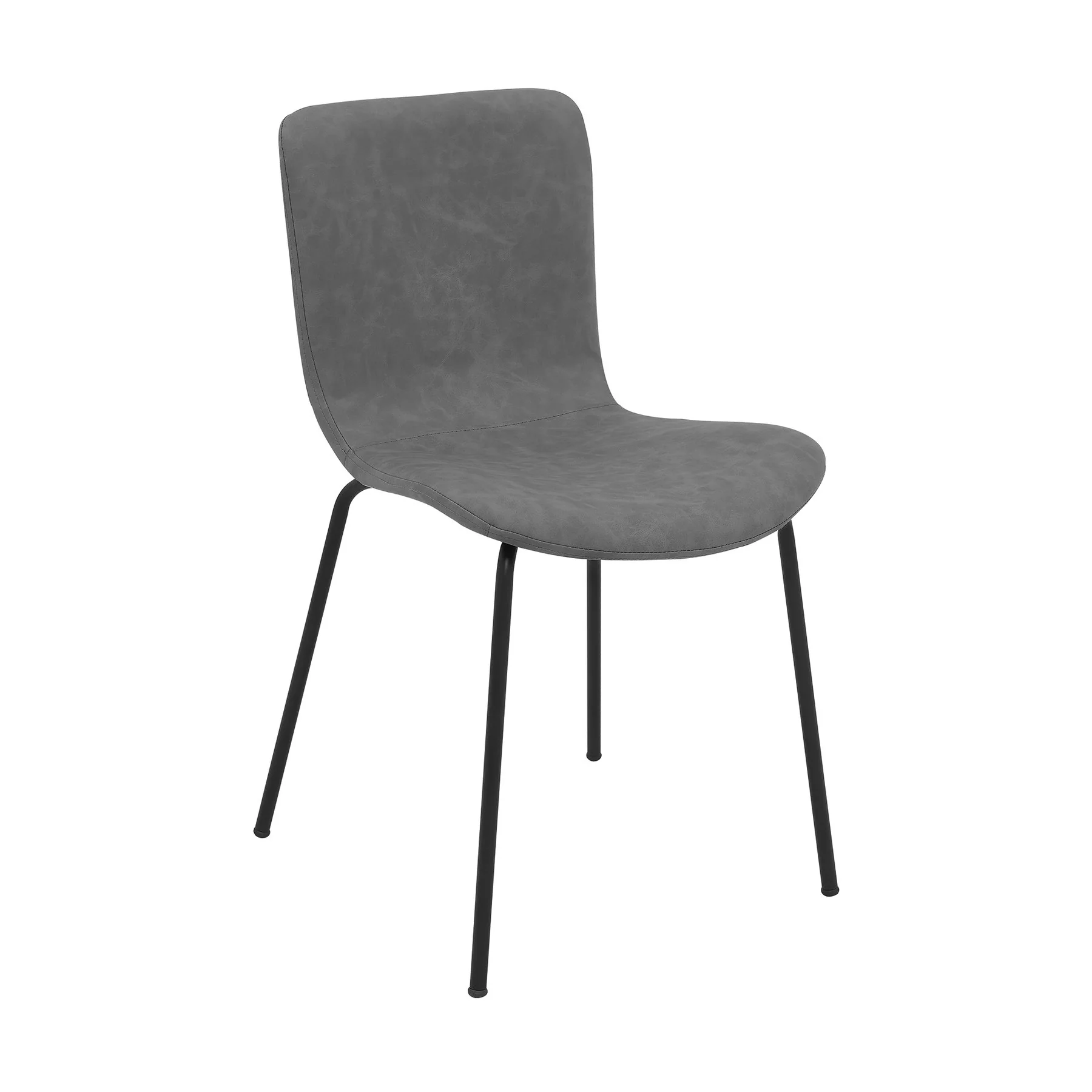 Messina and Gillian Dark Gray Faux Leather 5 Piece Rectangular Dining Set - Image 2