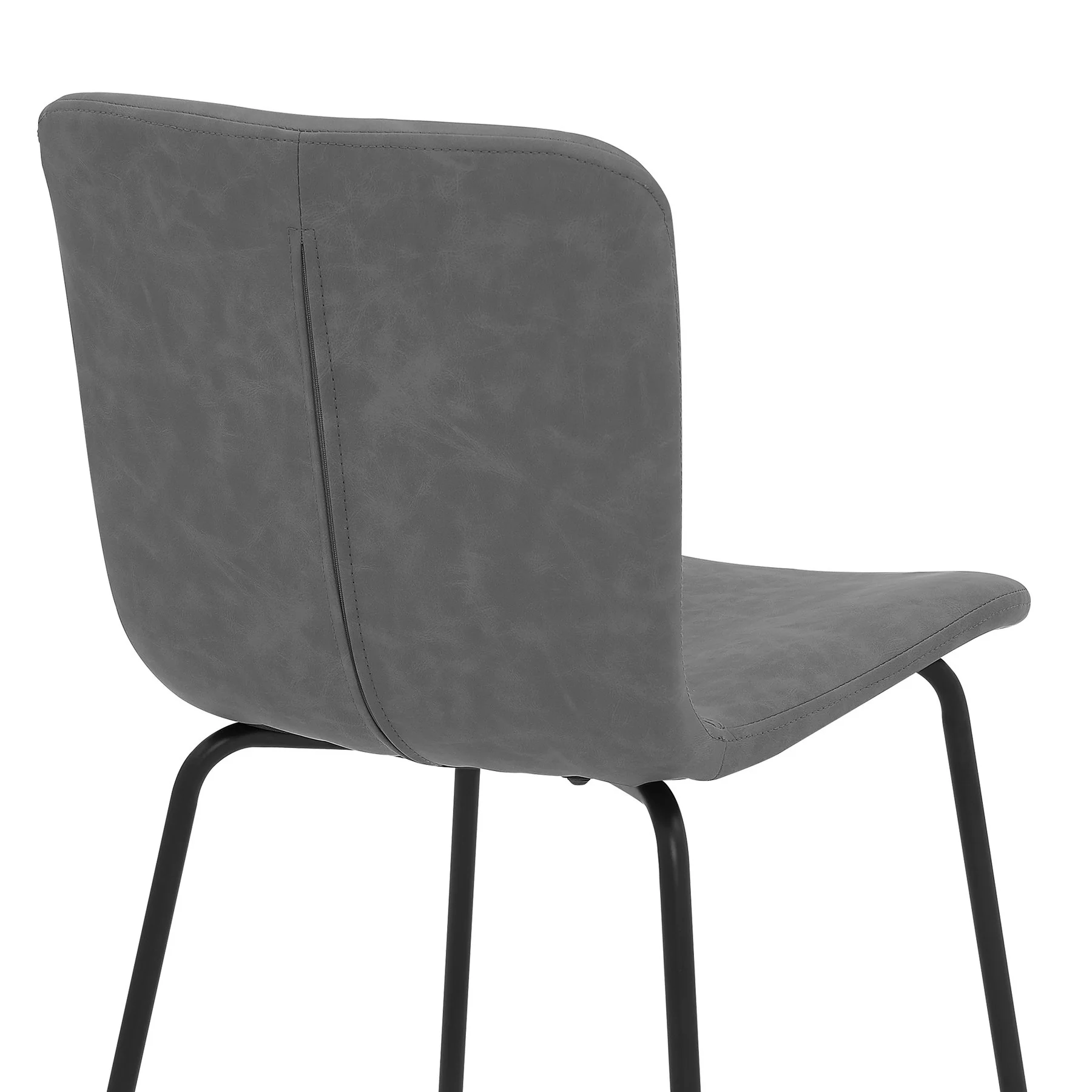 Messina and Gillian Dark Gray Faux Leather 5 Piece Rectangular Dining Set - Image 6