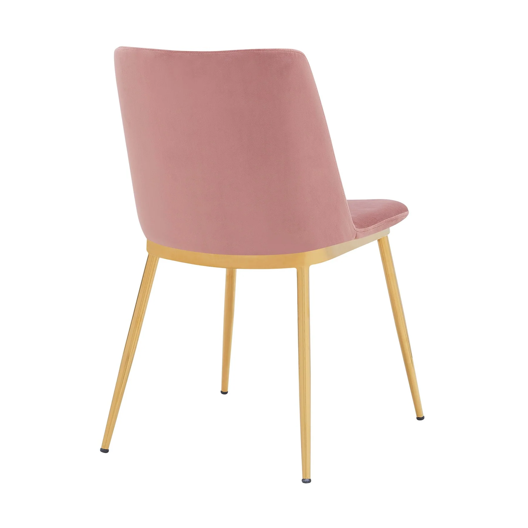 Messina Modern Pink Velvet and Gold Metal Leg Dining Room Chairs - Set of 2 - Image 4