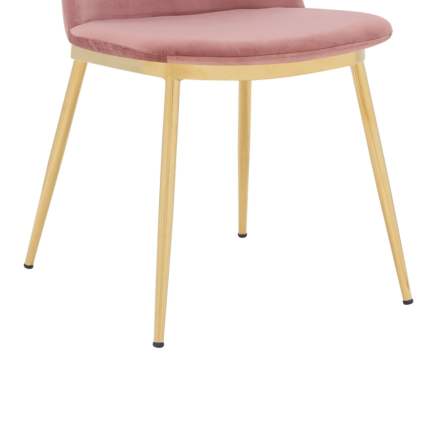 Messina Modern Pink Velvet and Gold Metal Leg Dining Room Chairs - Set of 2 - Image 7