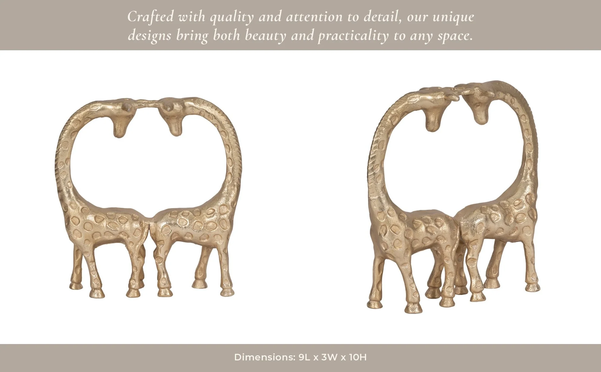 Metal, 10" Couple Girraffe, Gold - Image 10