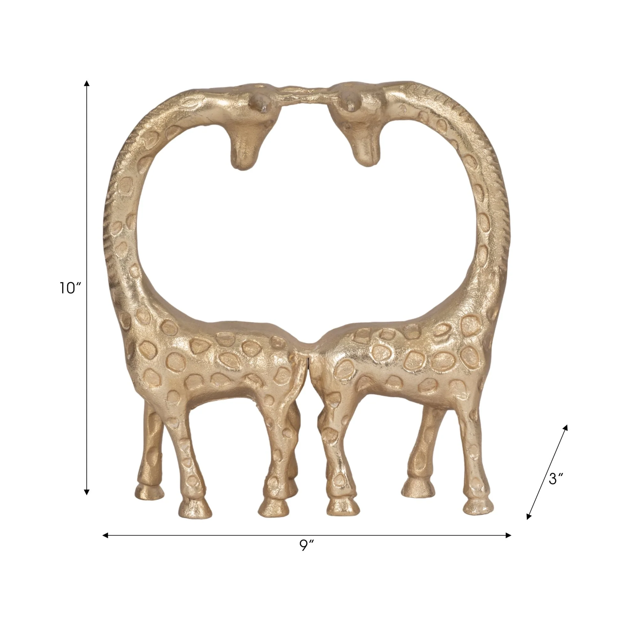 Metal, 10" Couple Girraffe, Gold - Image 7