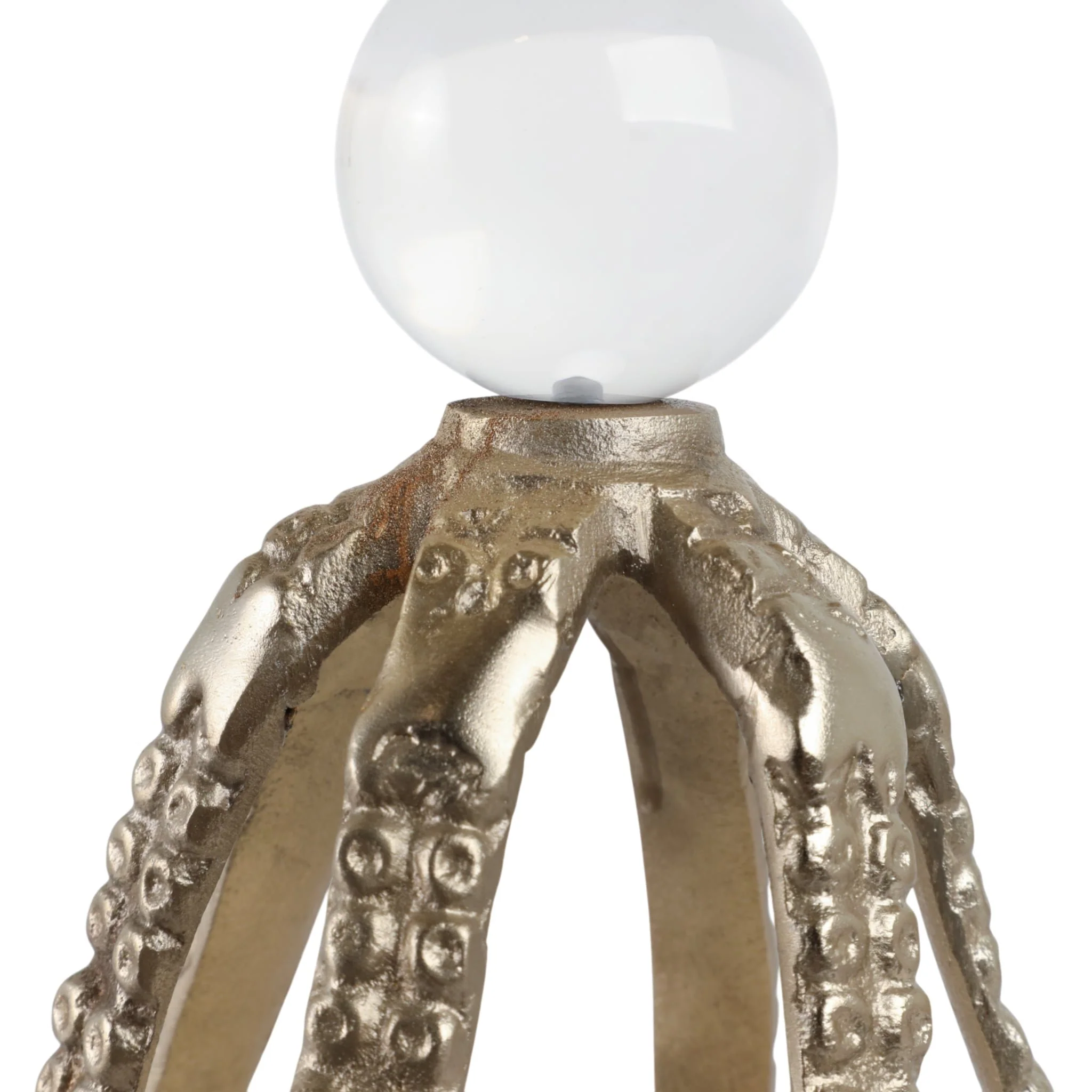 Metal, 10" Octopus Legs W/ Acrylic Ball, Champagne - Image 5