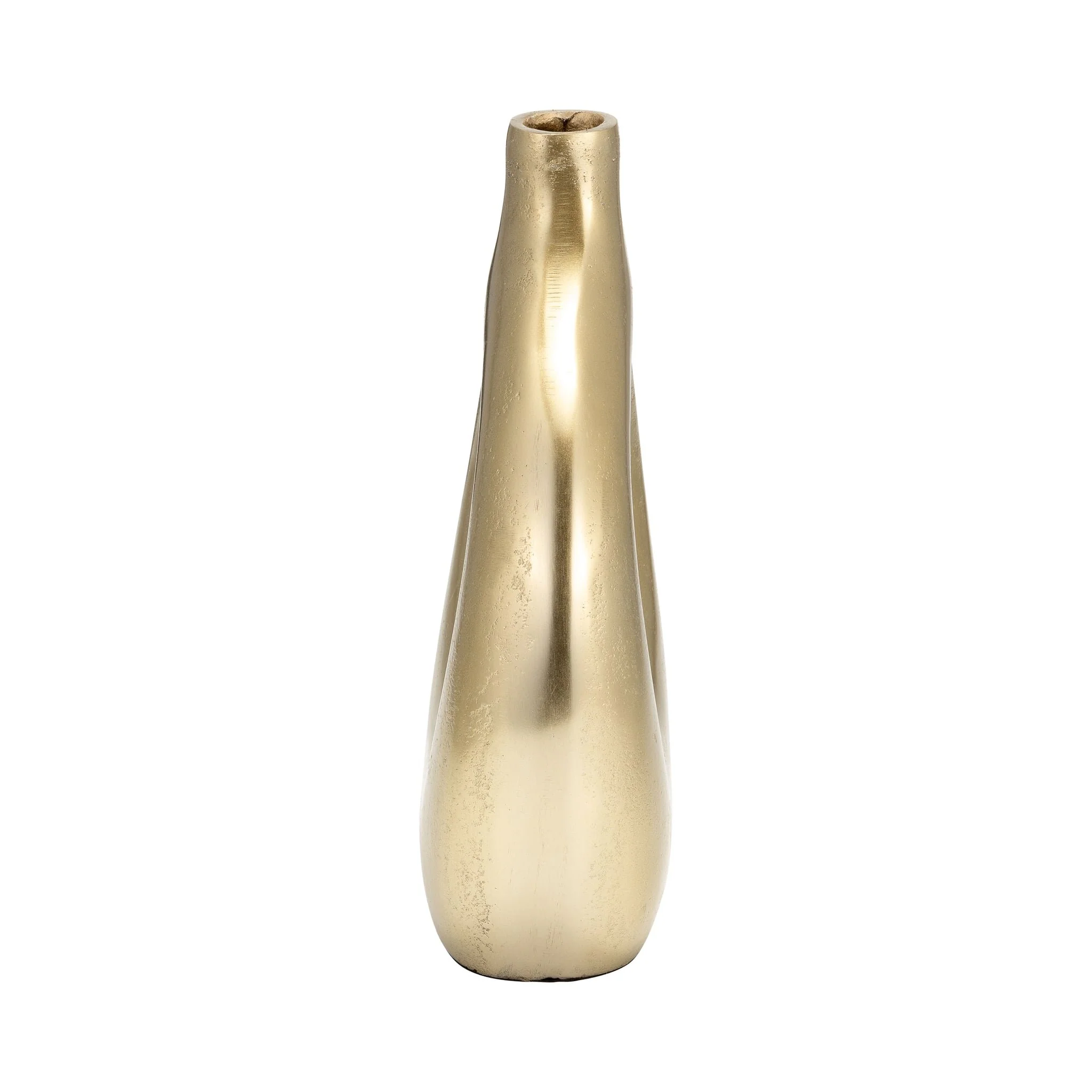 Metal 10" Open Cut Vase, Gold - Image 3