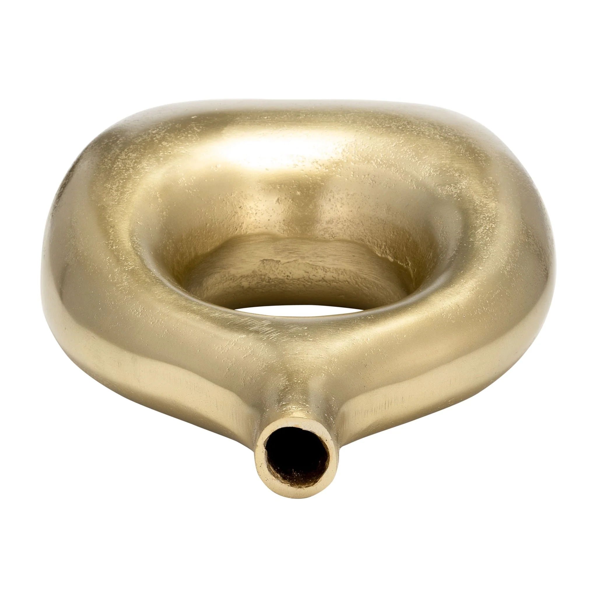 Metal 10" Open Cut Vase, Gold - Image 6
