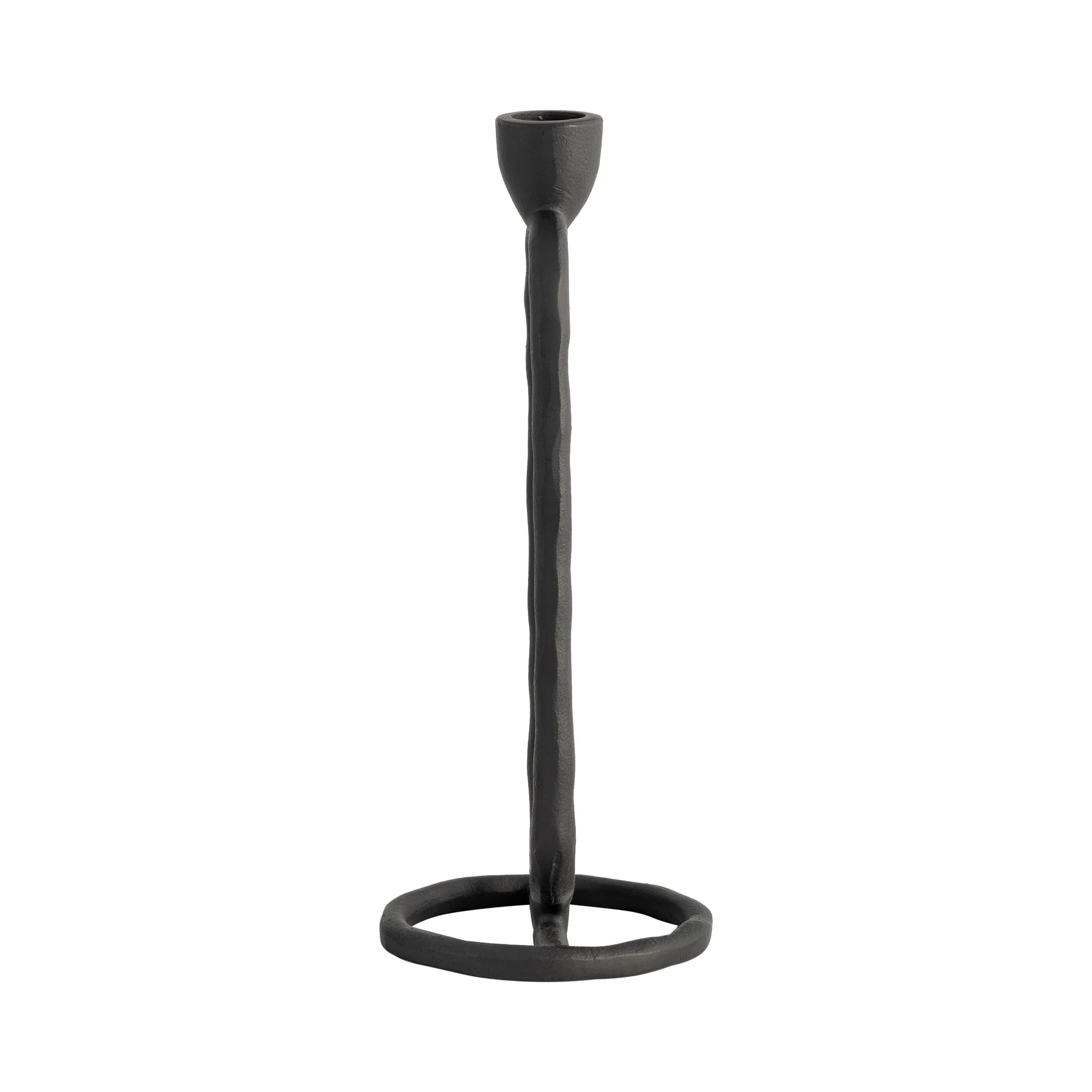 Metal, 10" Open Oval Taper Candleholder, Black - Image 3