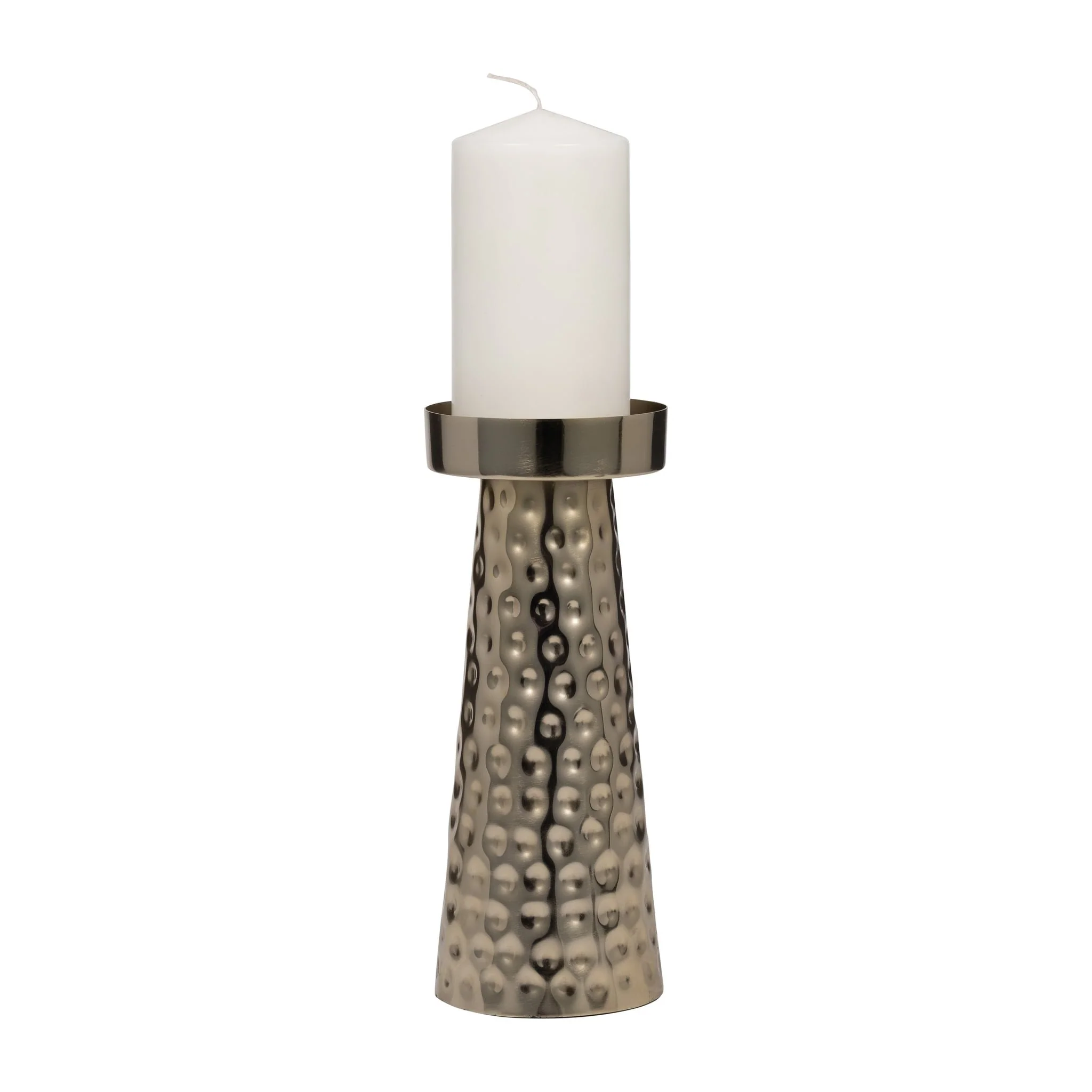 Metal, 10"h Hammered Candle Holder,  Gold - Image 2
