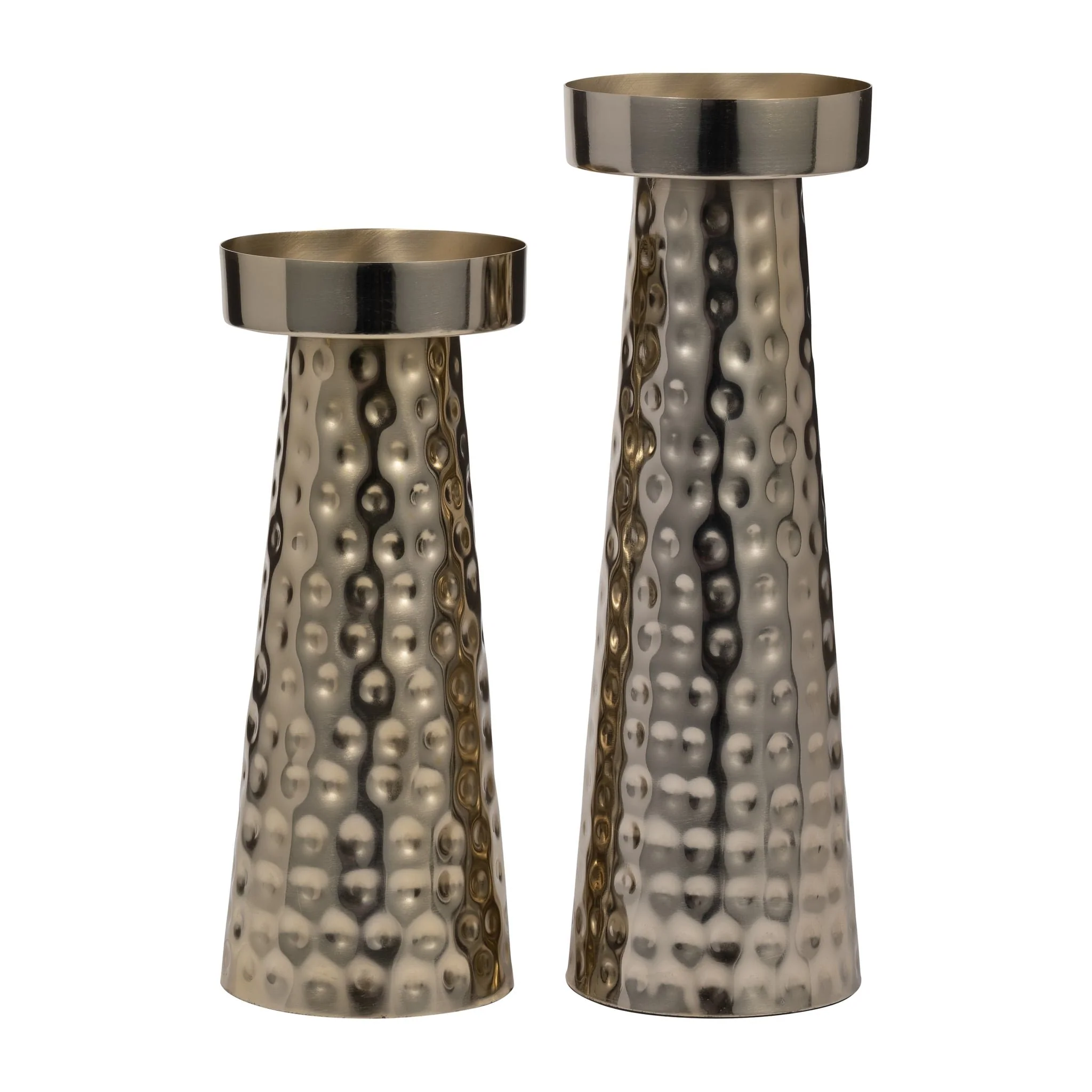 Metal, 10"h Hammered Candle Holder,  Gold - Image 7