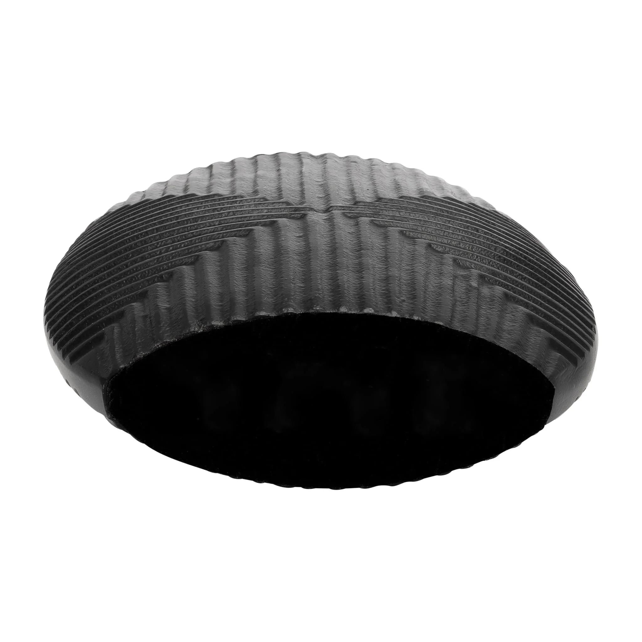 Metal, 10"h Ribbed Vase, Matte Black - Image 7