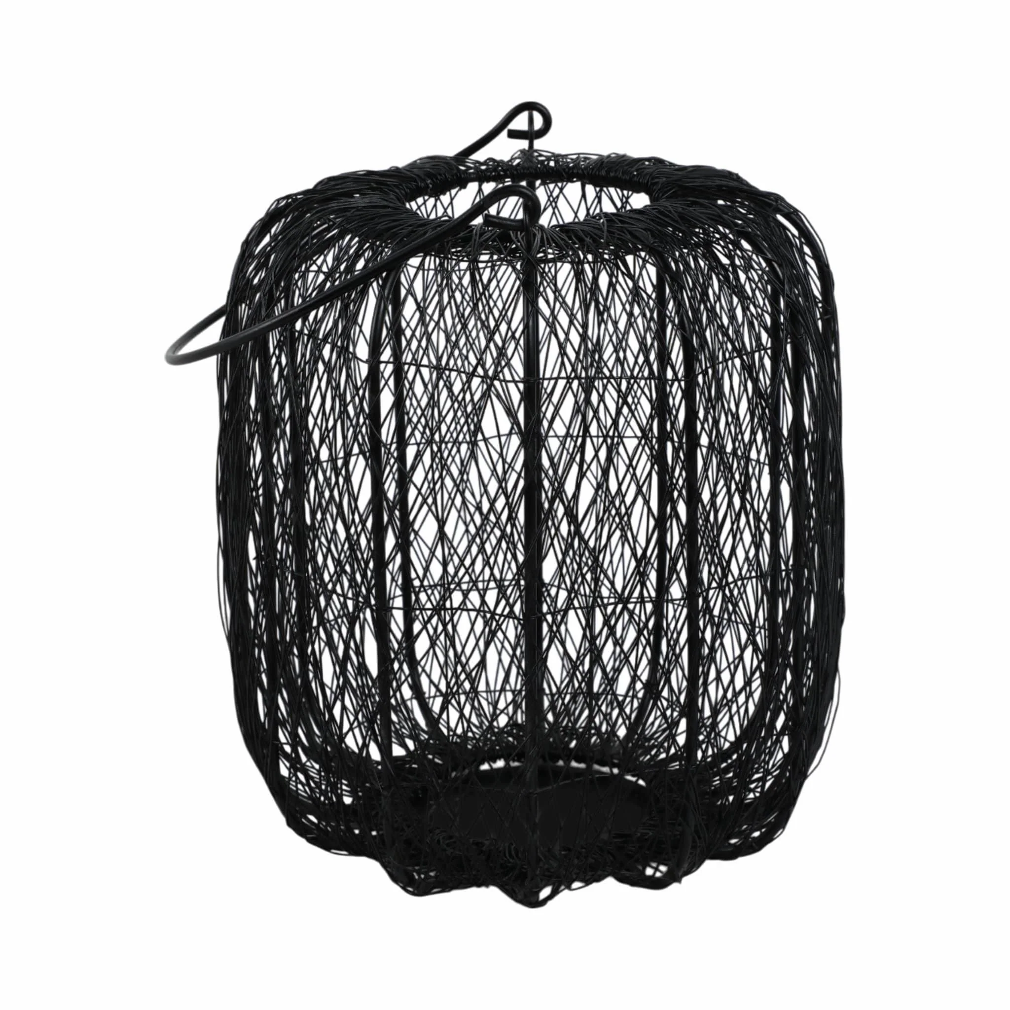 Metal, 10"h Wire Lantern, Black - Image 3