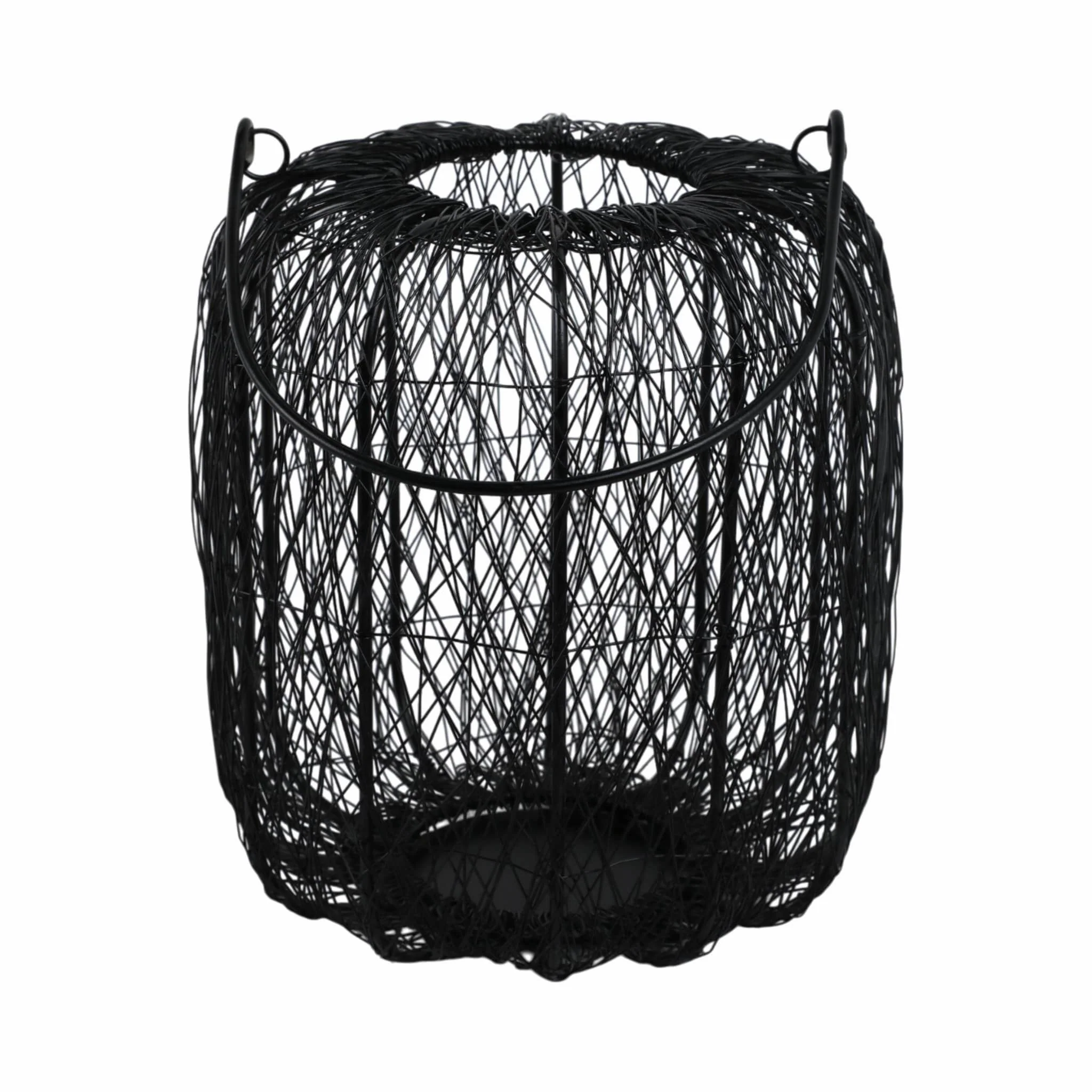 Metal, 10"h Wire Lantern, Black - Image 4