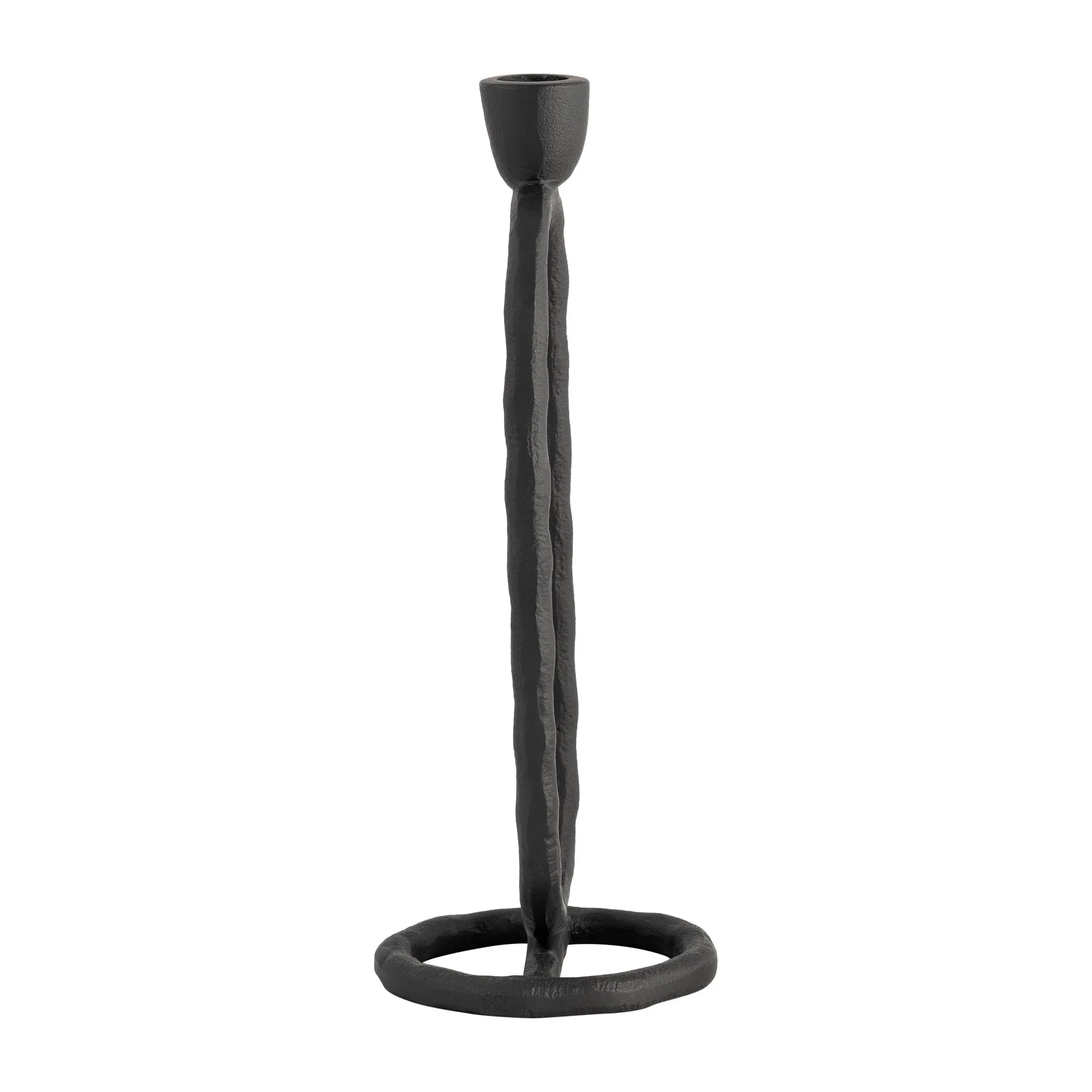 Metal, 11" Open Oval Taper Candleholder, Black - Image 3