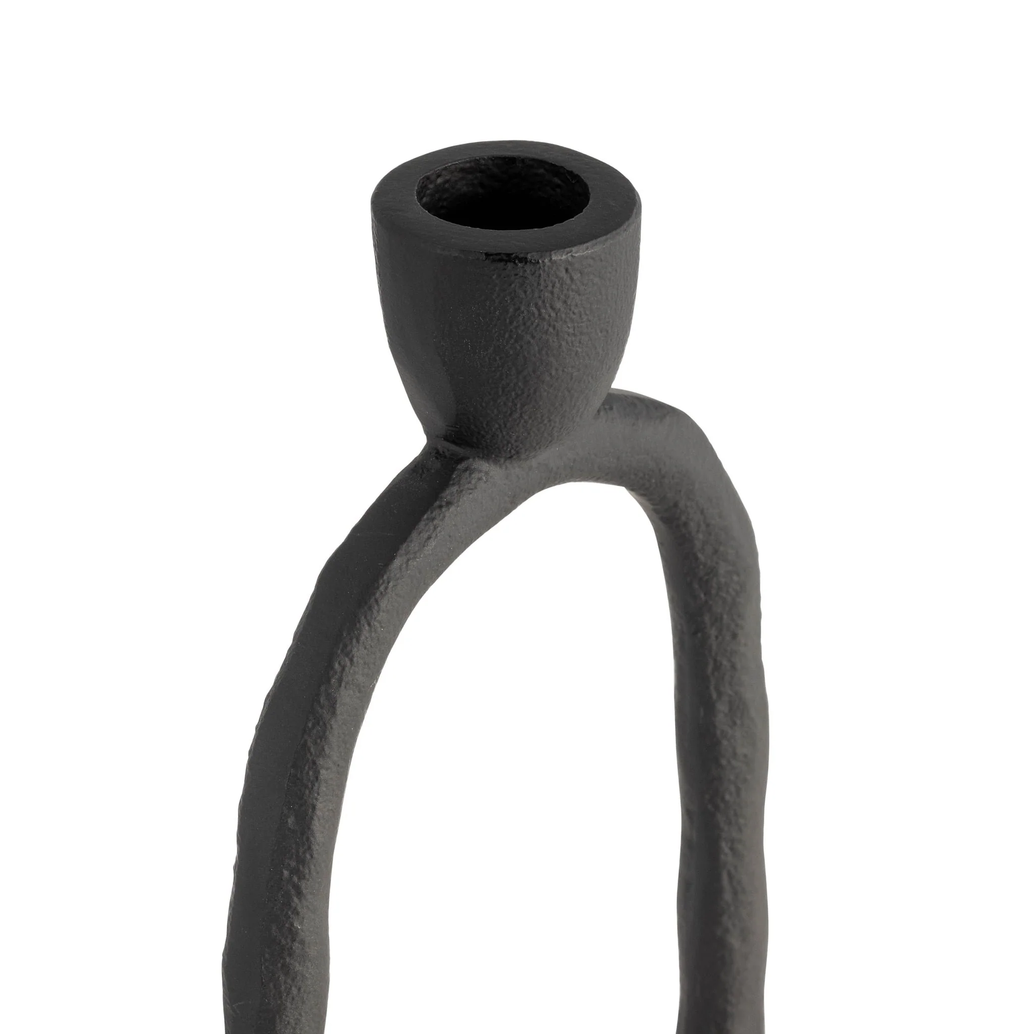 Metal, 11" Open Oval Taper Candleholder, Black - Image 5
